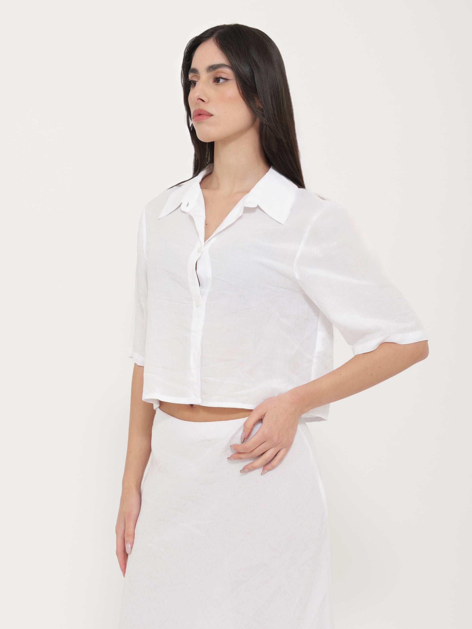 Camicia Crop Mezze Maniche