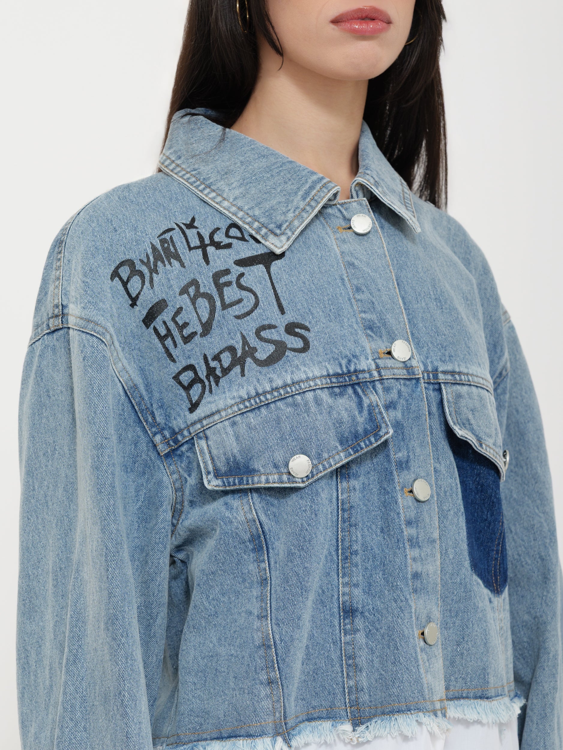 Giacca in Jeans con Dettaglio Fondo Camicia