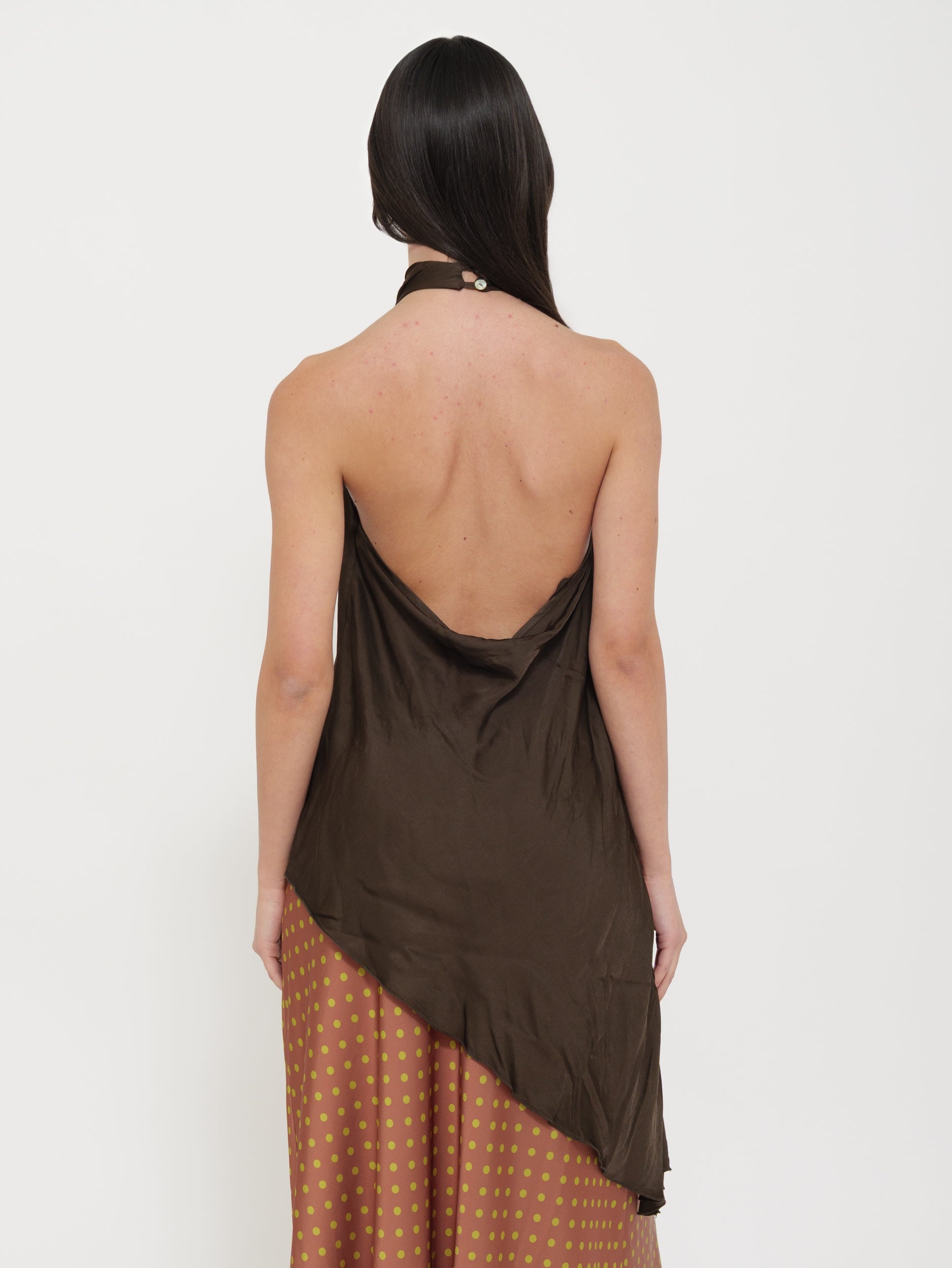 Top Morbido Asimmetrico con Scollatura retro