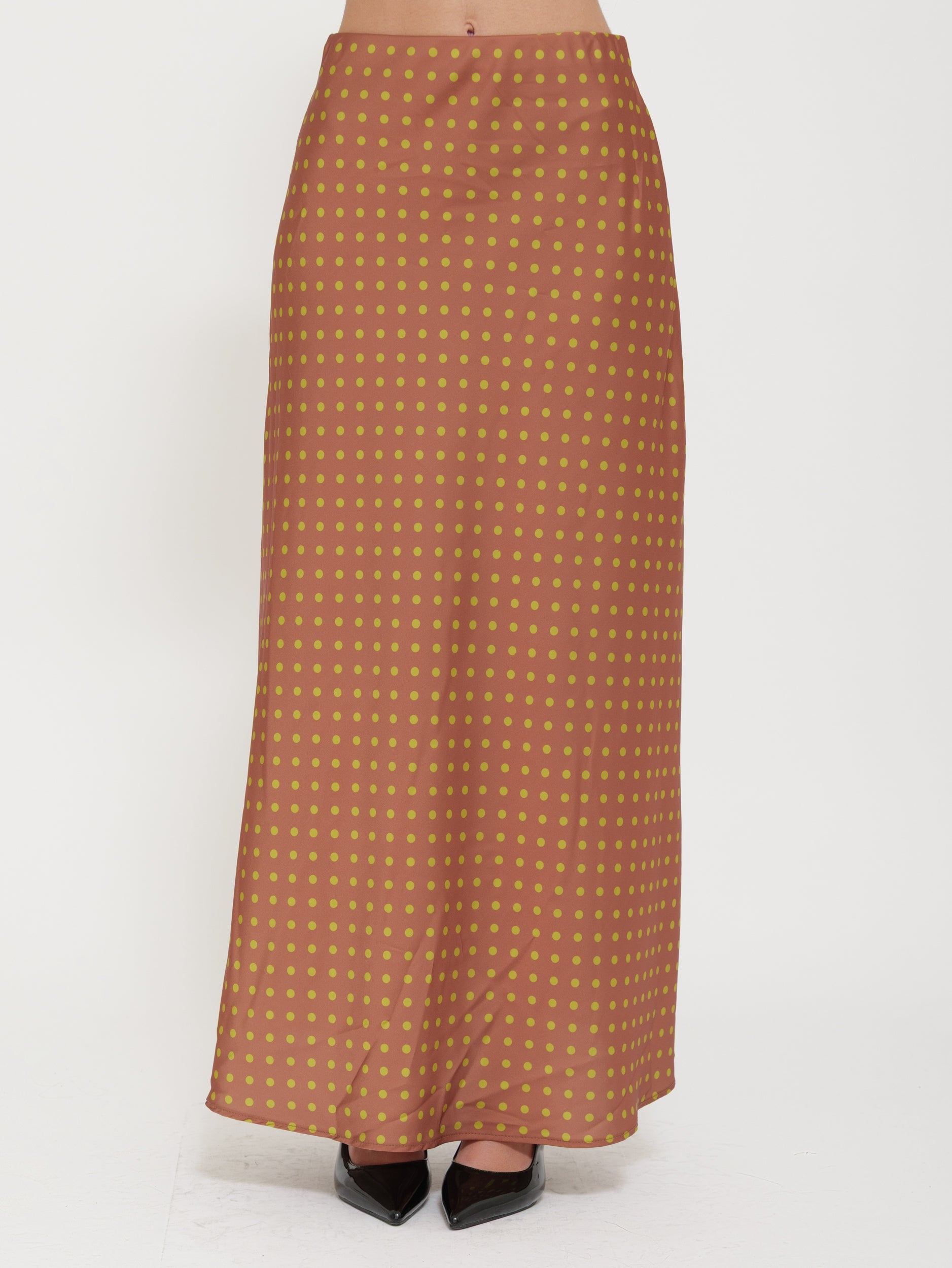 Gonna Lunga Morbida Satinata a Pois “Tensione”