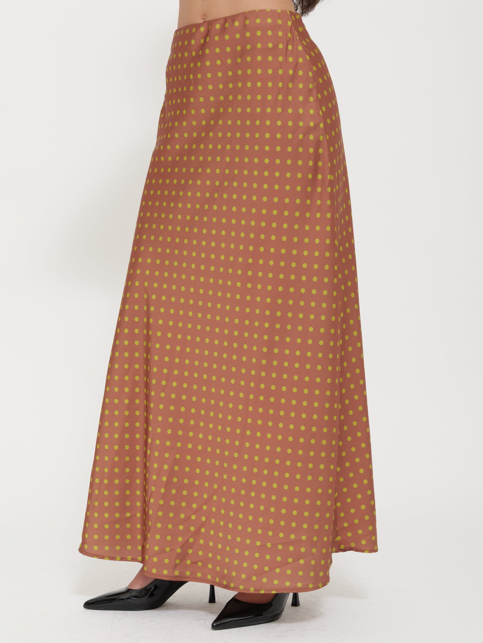 Gonna Lunga Morbida Satinata a Pois “Tensione”