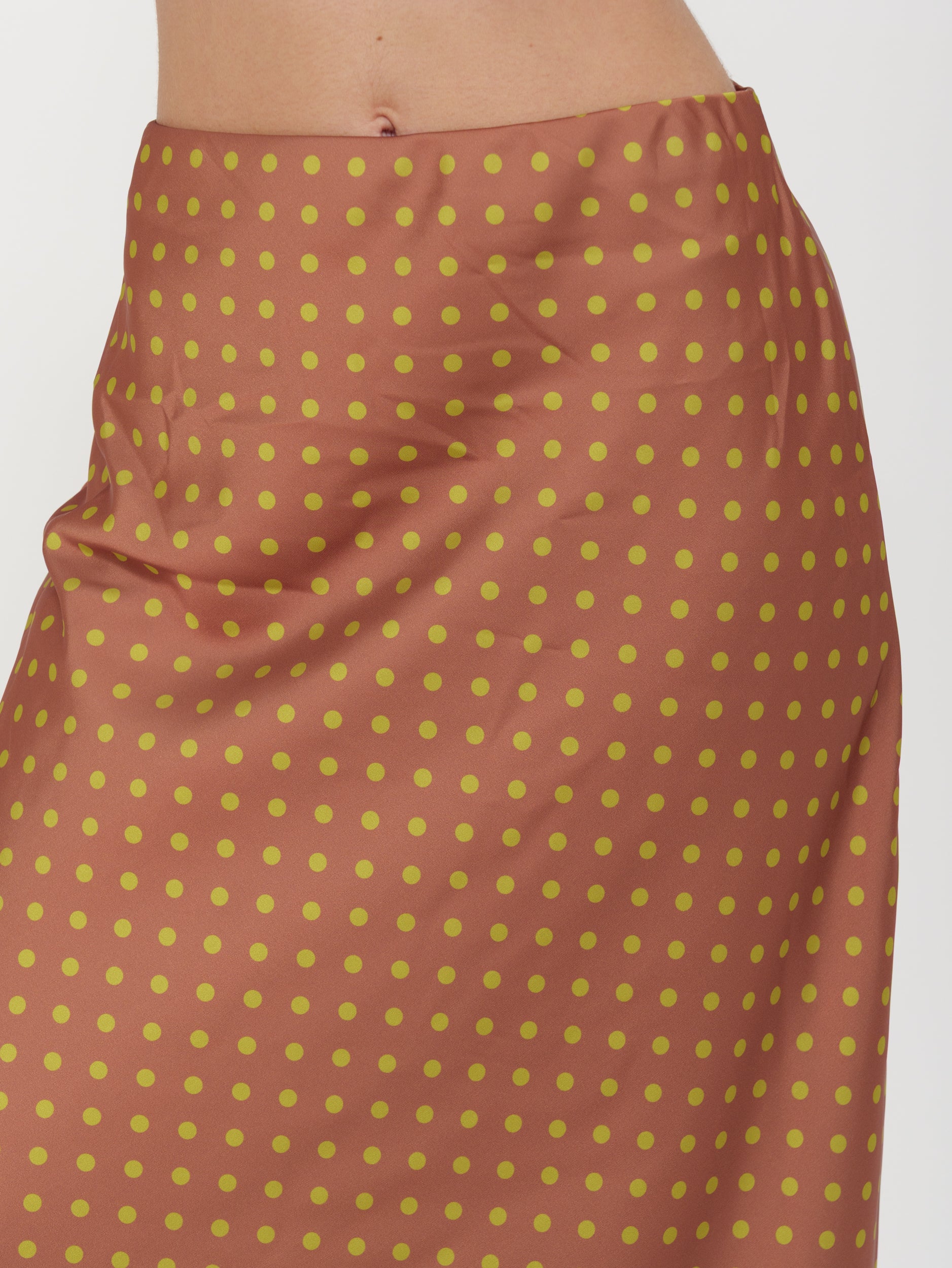 Gonna Lunga Morbida Satinata a Pois “Tensione”