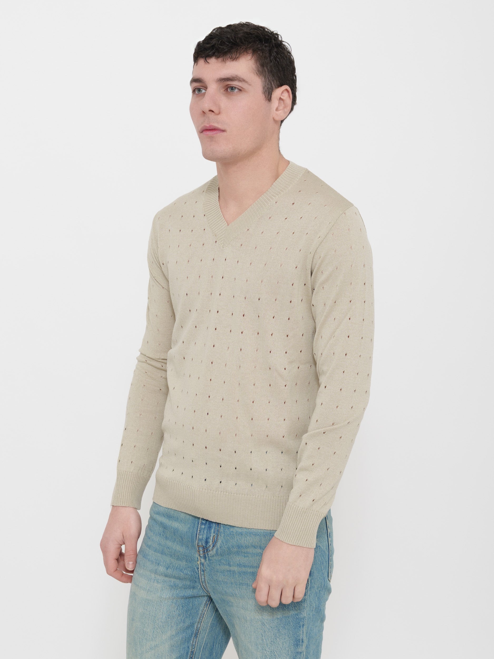 Pullover scollo a V victor cool traforato Made in Italy