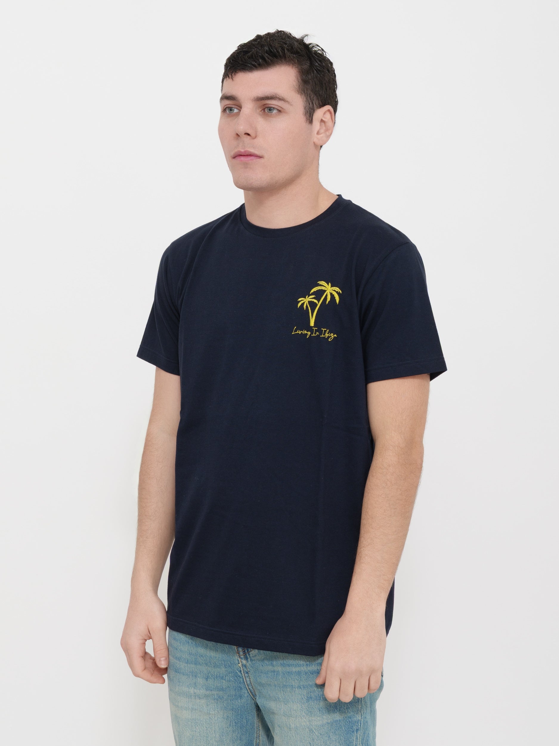 T-shirt victor cool stampa tasca Palme 100% cotone Made in Italy