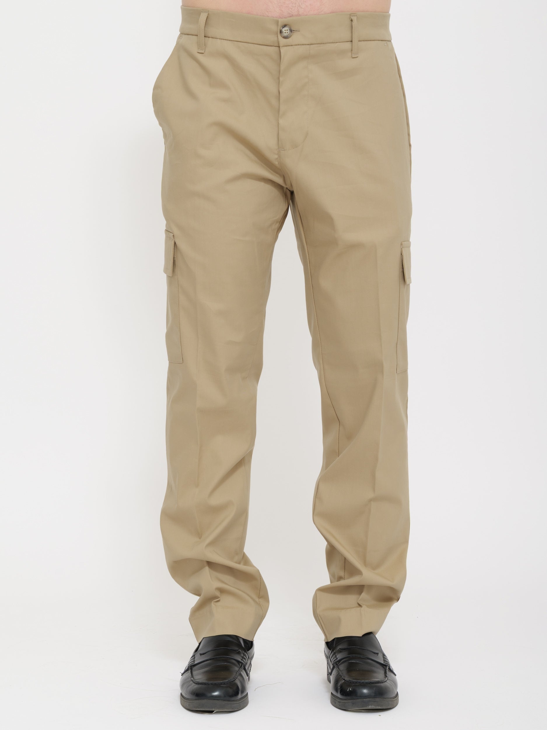 Pantalone Classic fit modello cargo beige