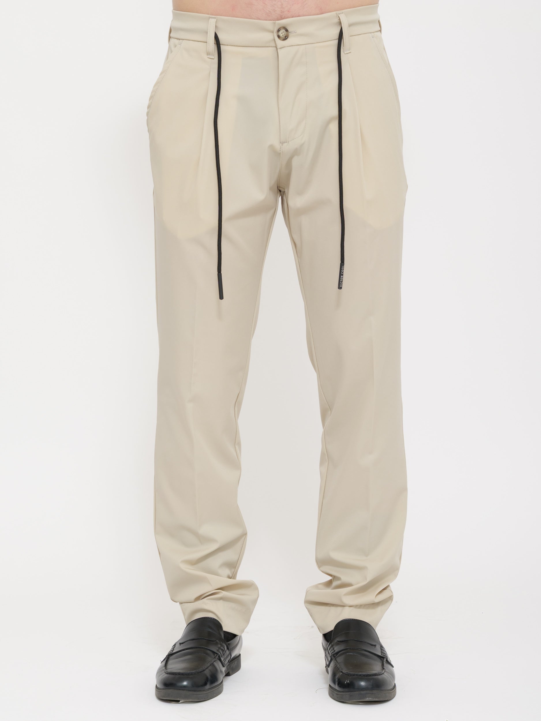 Pantalone victor cool Classic fit crema con laccio