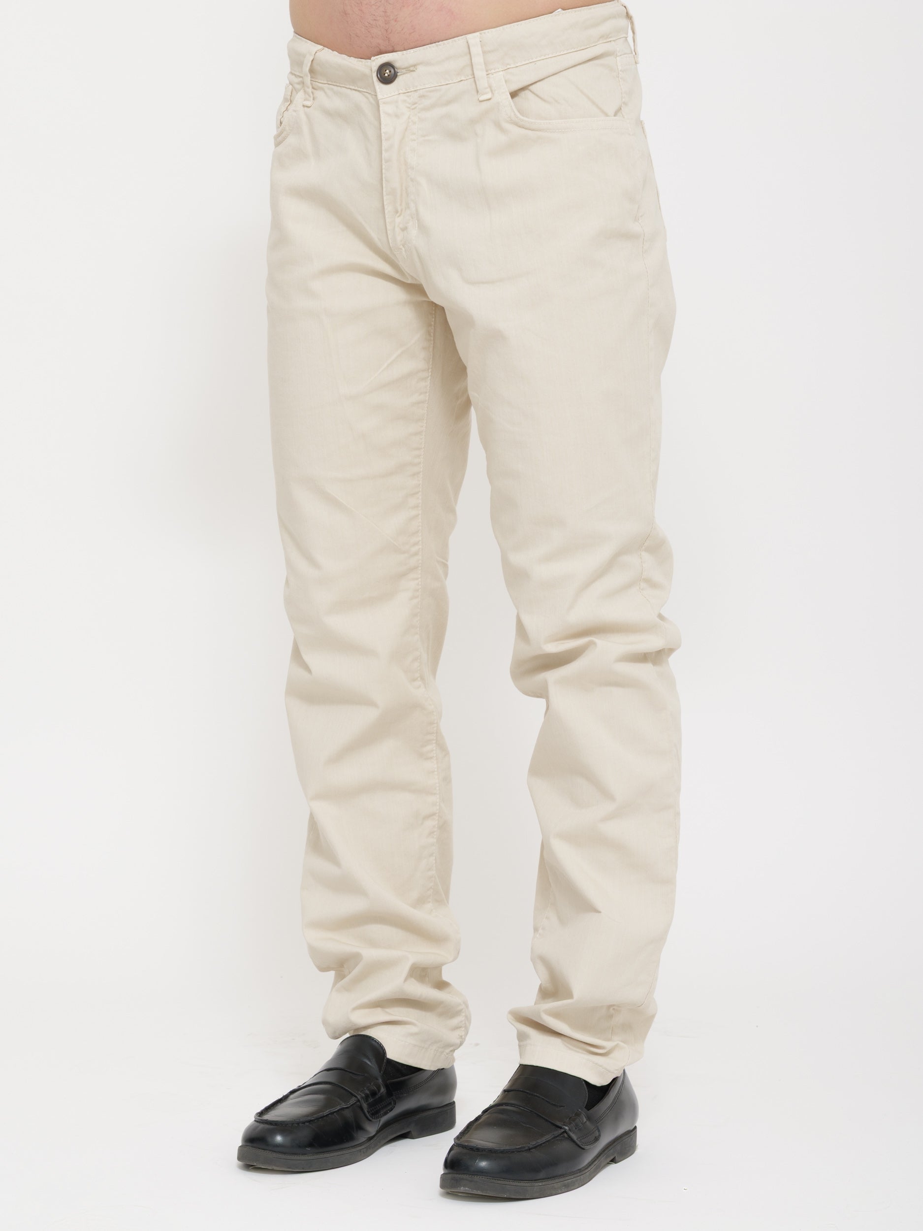 Pantalone taglio jeans victor cool 5 tasche crema