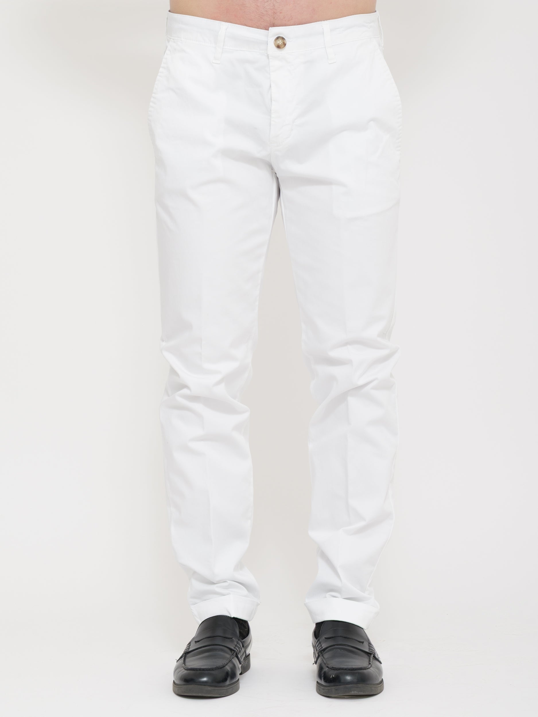 Pantalone fit skinny beige victor cool white
