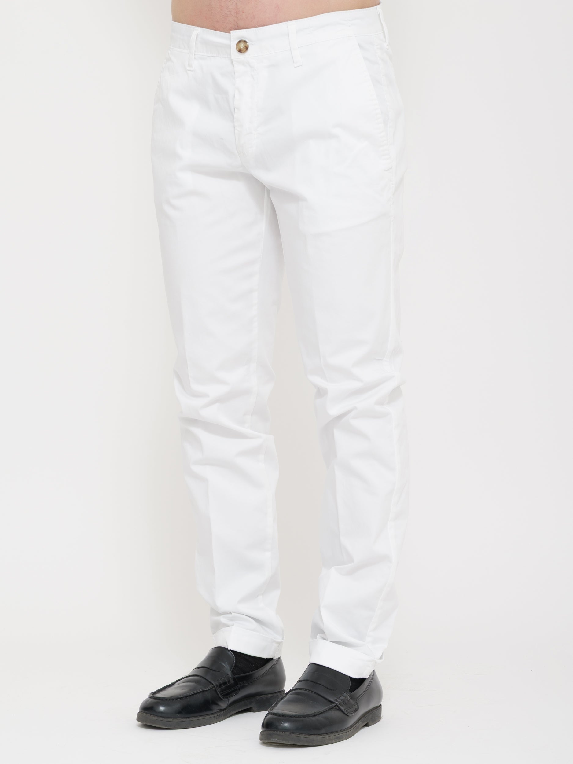 Pantalone fit skinny beige victor cool white
