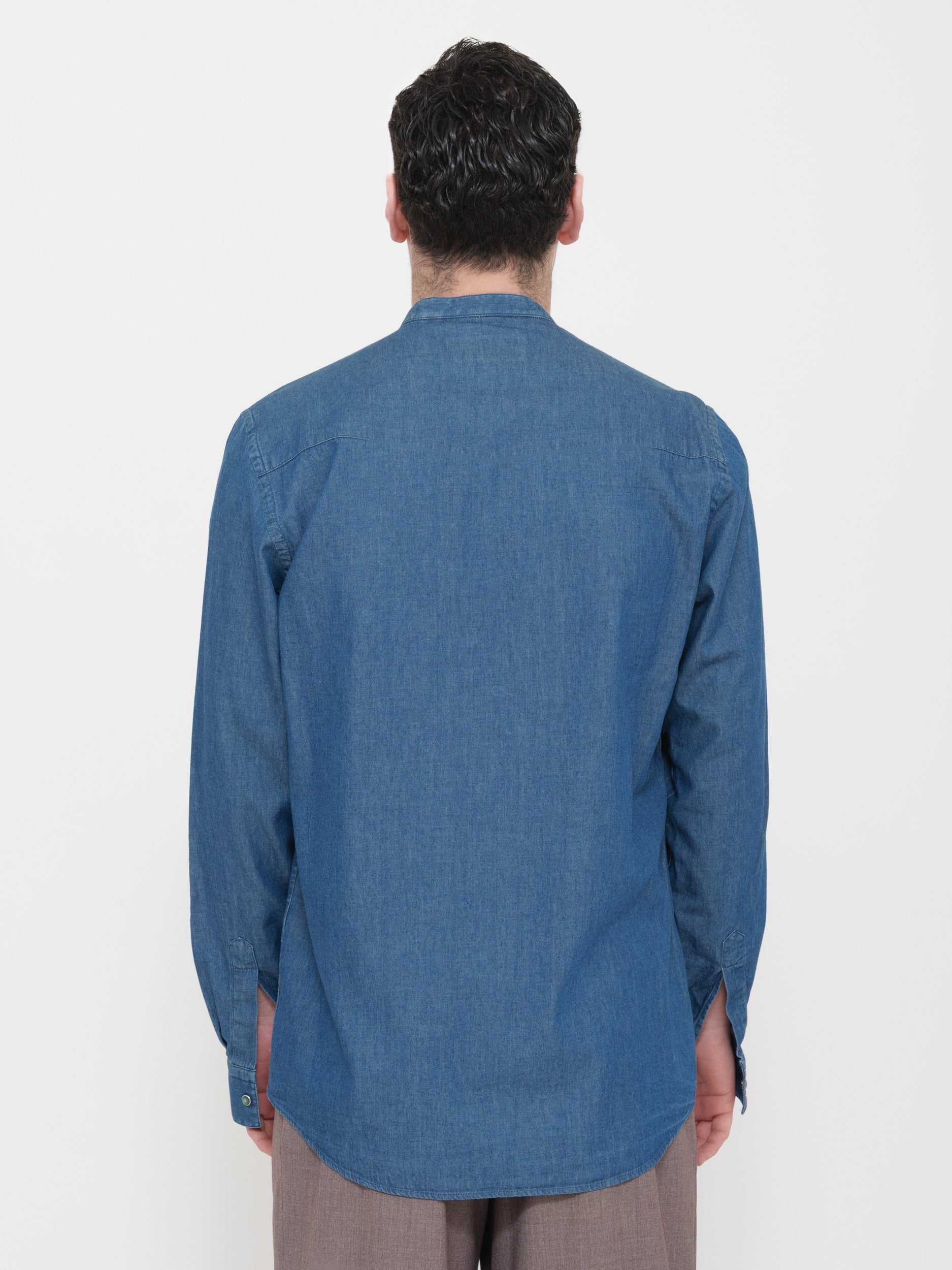 Camicia Victor cool denim colletto alla coreana