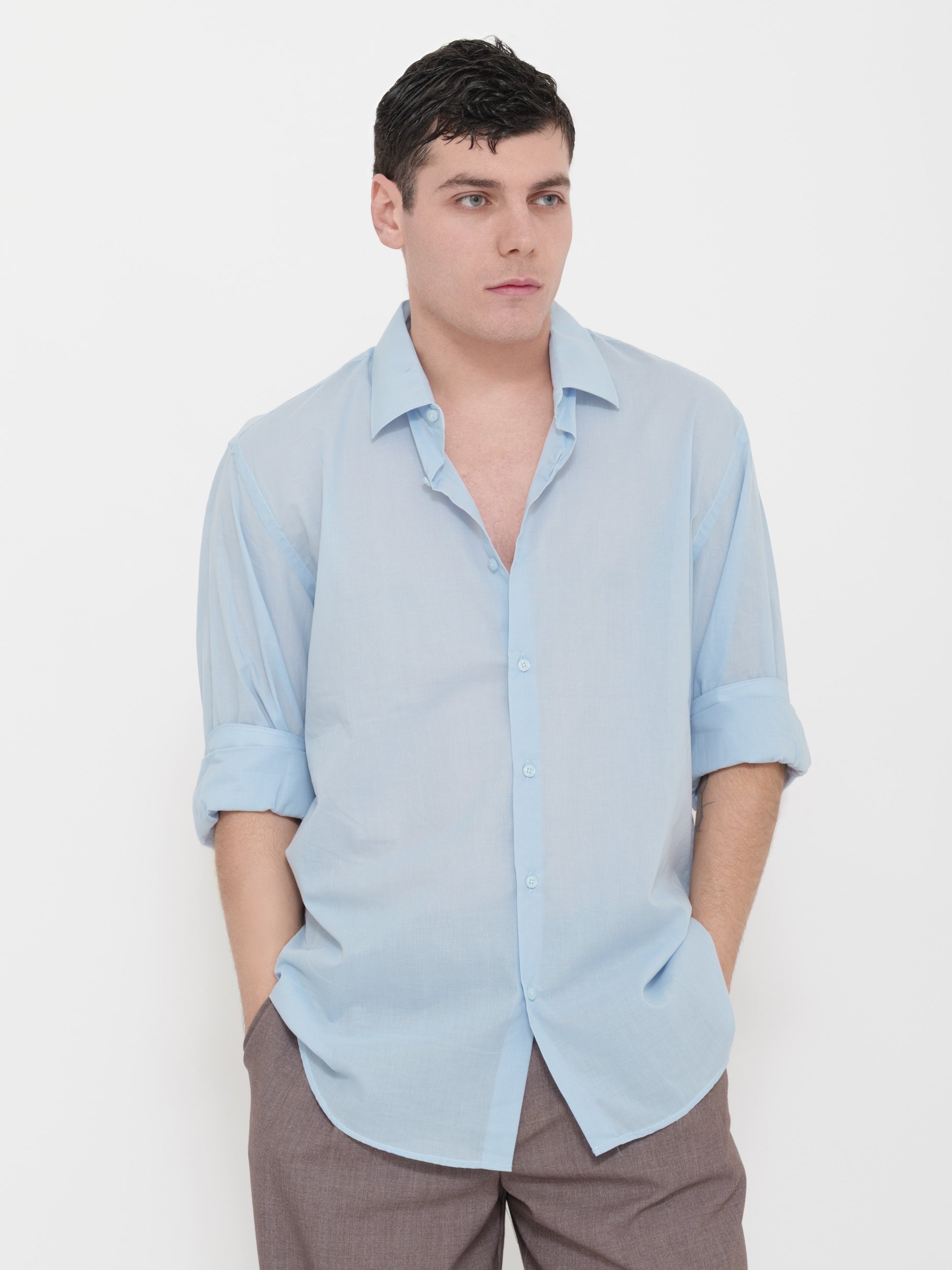 Camicia Victor cool cotone e viscosa Made in Italy