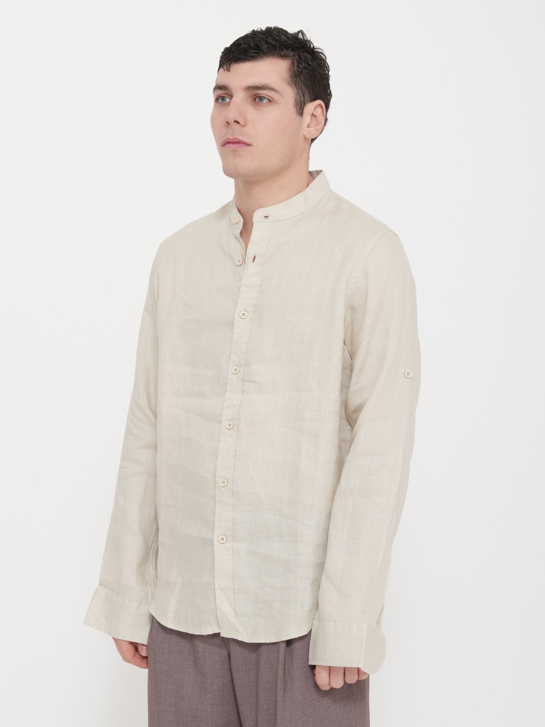 Camicia 100% Lino Made in Italy victor cool alla coreana