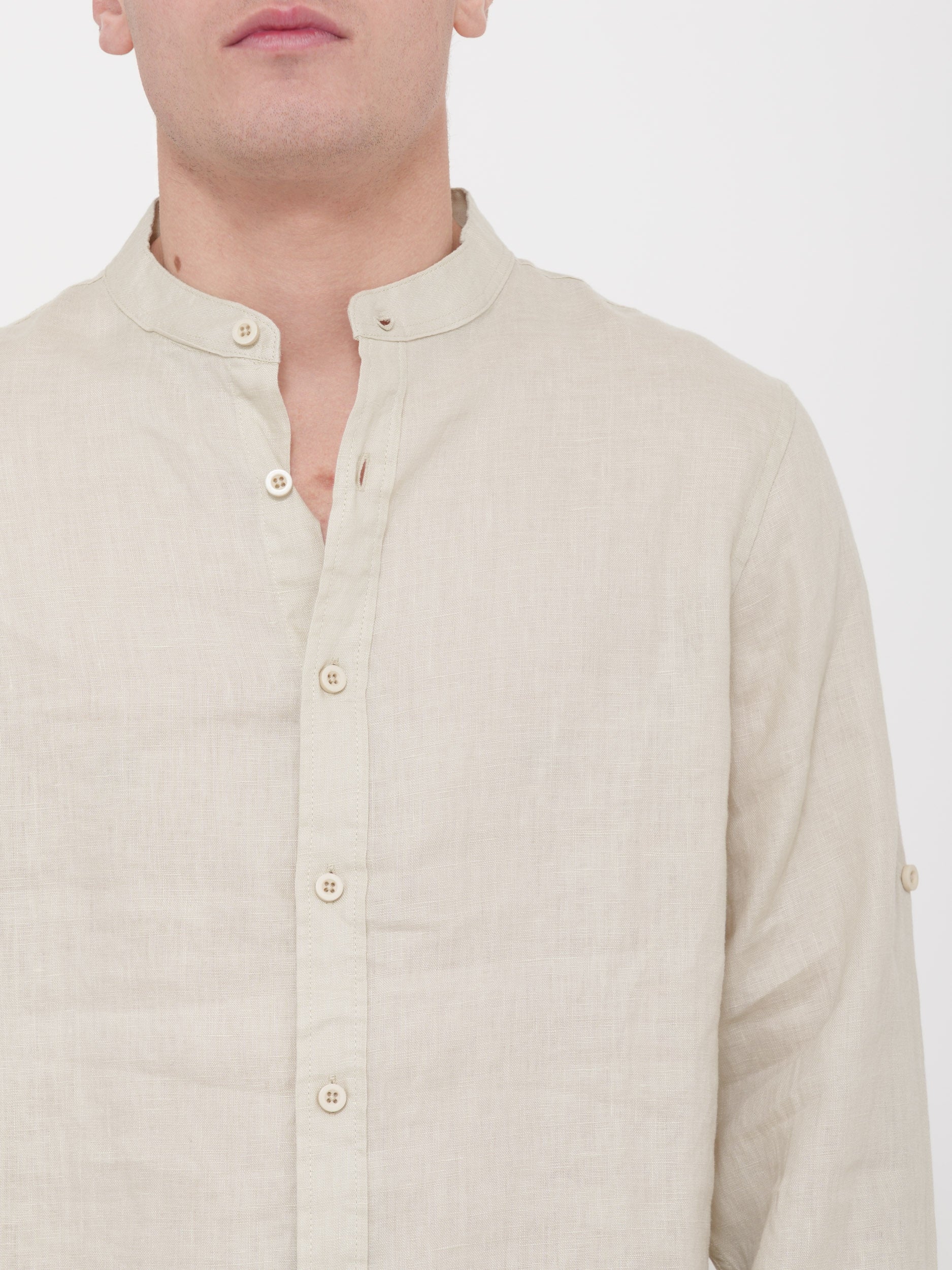 Camicia 100% Lino Made in Italy victor cool alla coreana