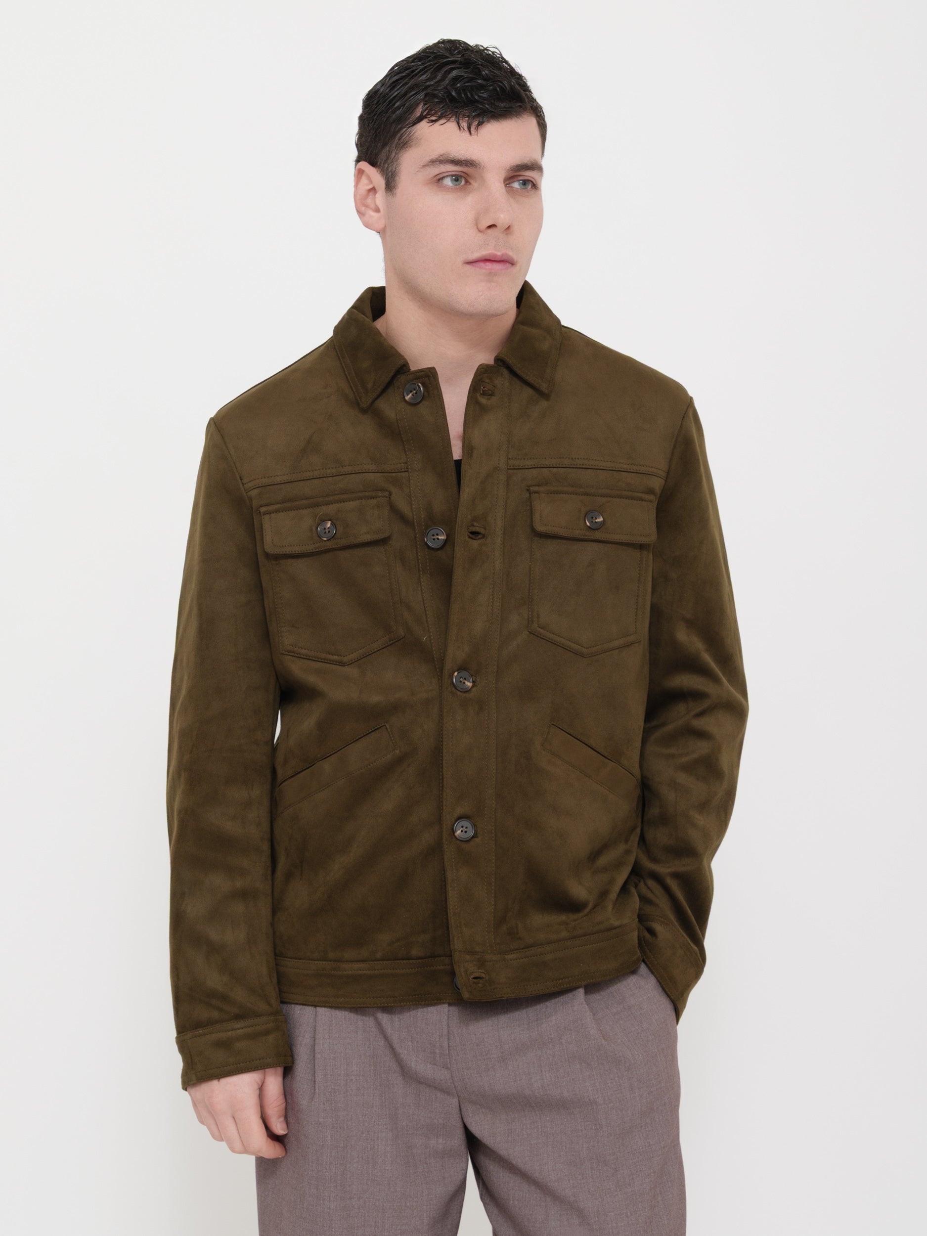 giacca workwear victor cool marrone caldo tessuto effetto scamosciato