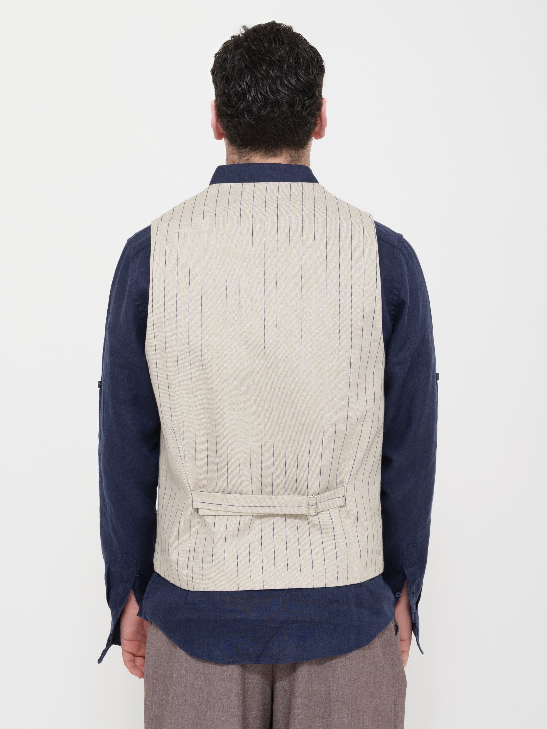 Gilet Victor cool gessato crema