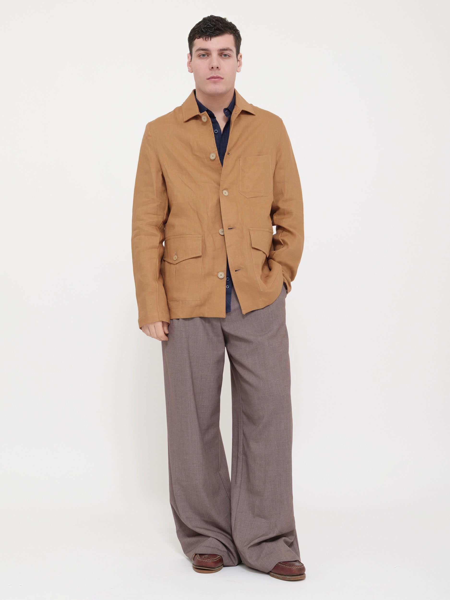 Giacca con colletto 100% lino victor cool