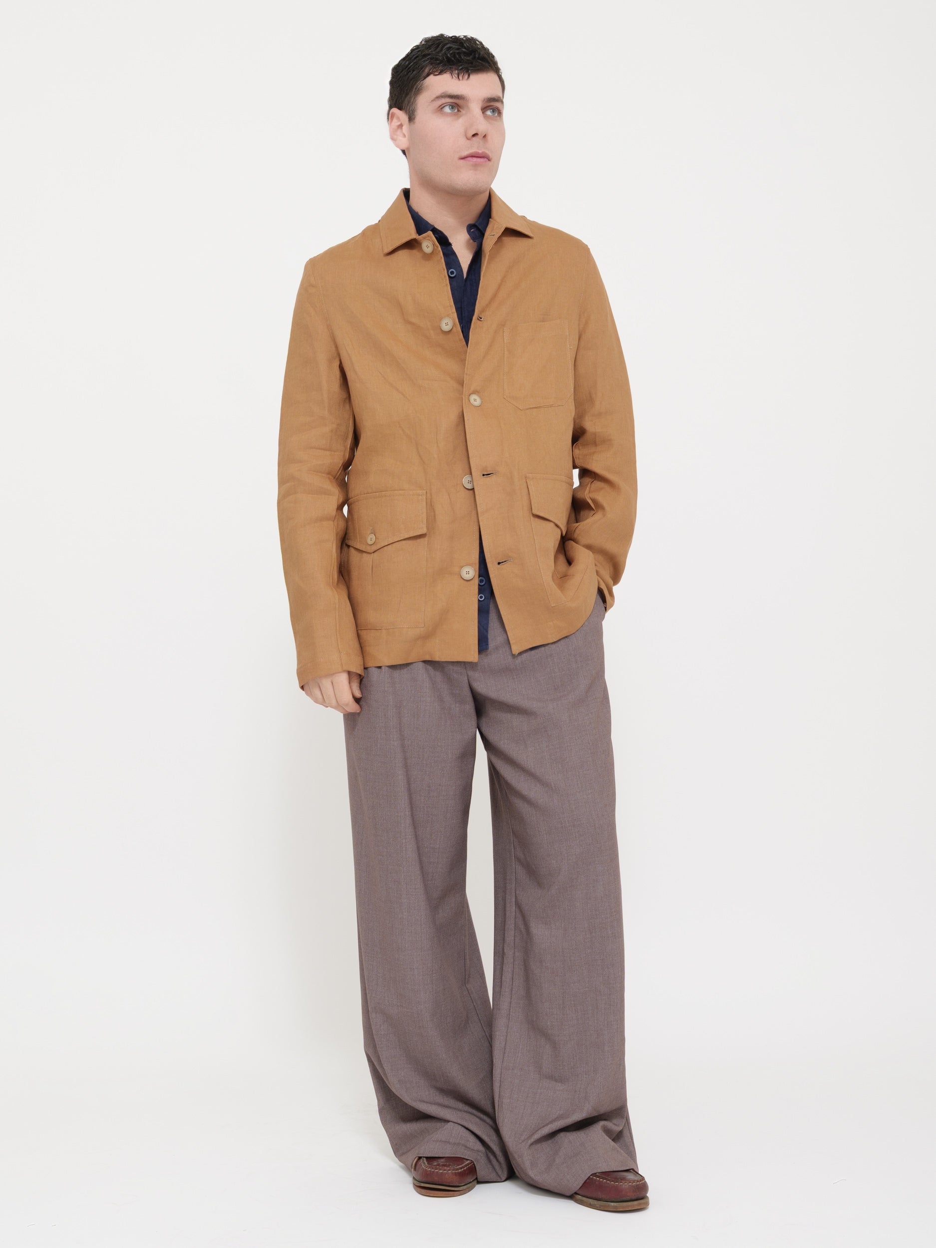 Giacca con colletto 100% lino victor cool