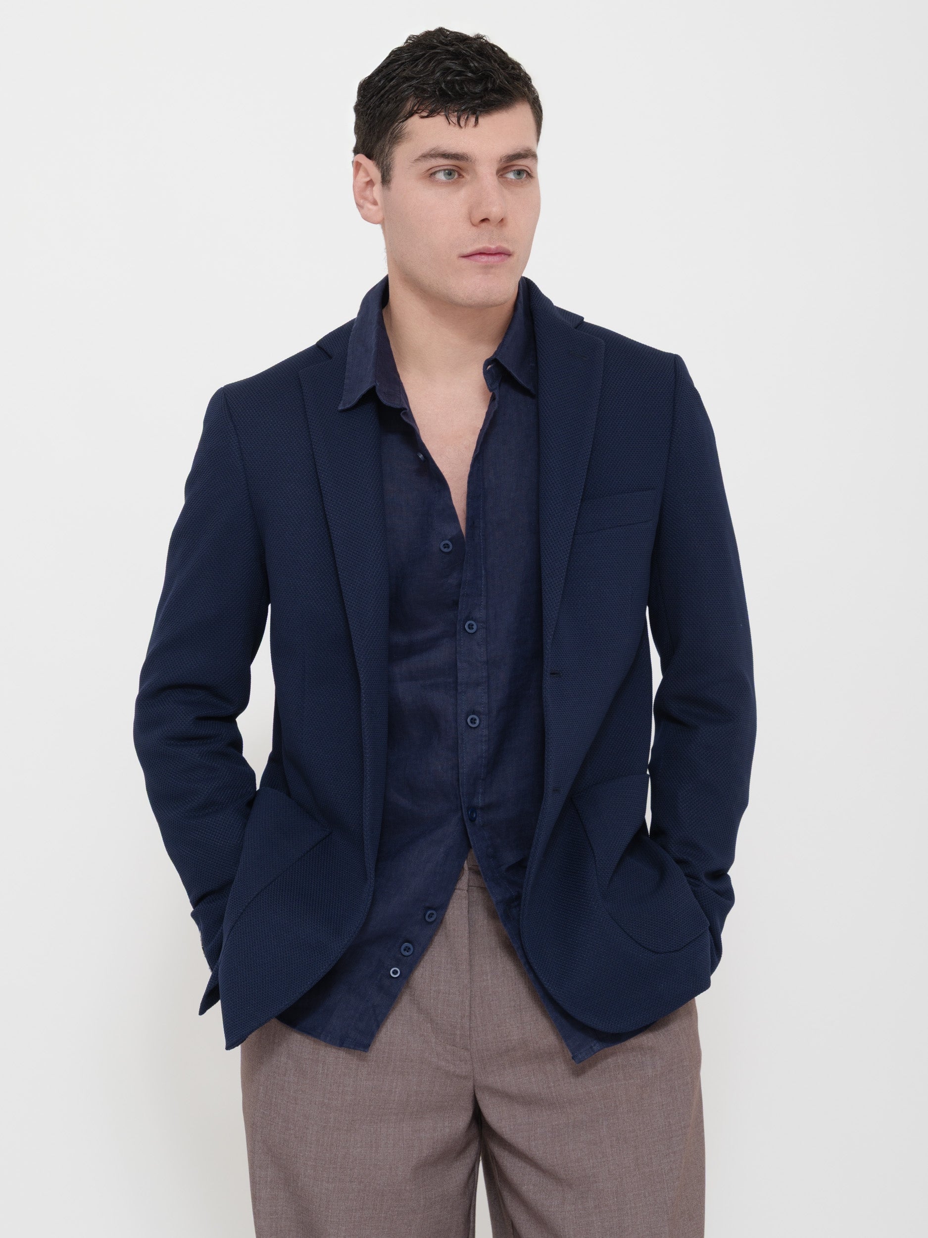 Giacca blu victor cool sfoderata