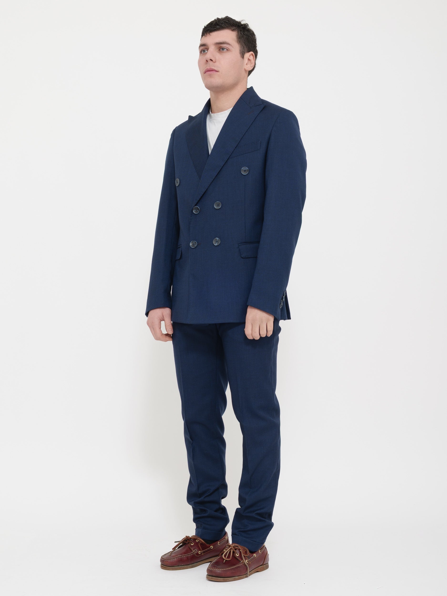 Completo doppio petto blu victor cool 100% cotone