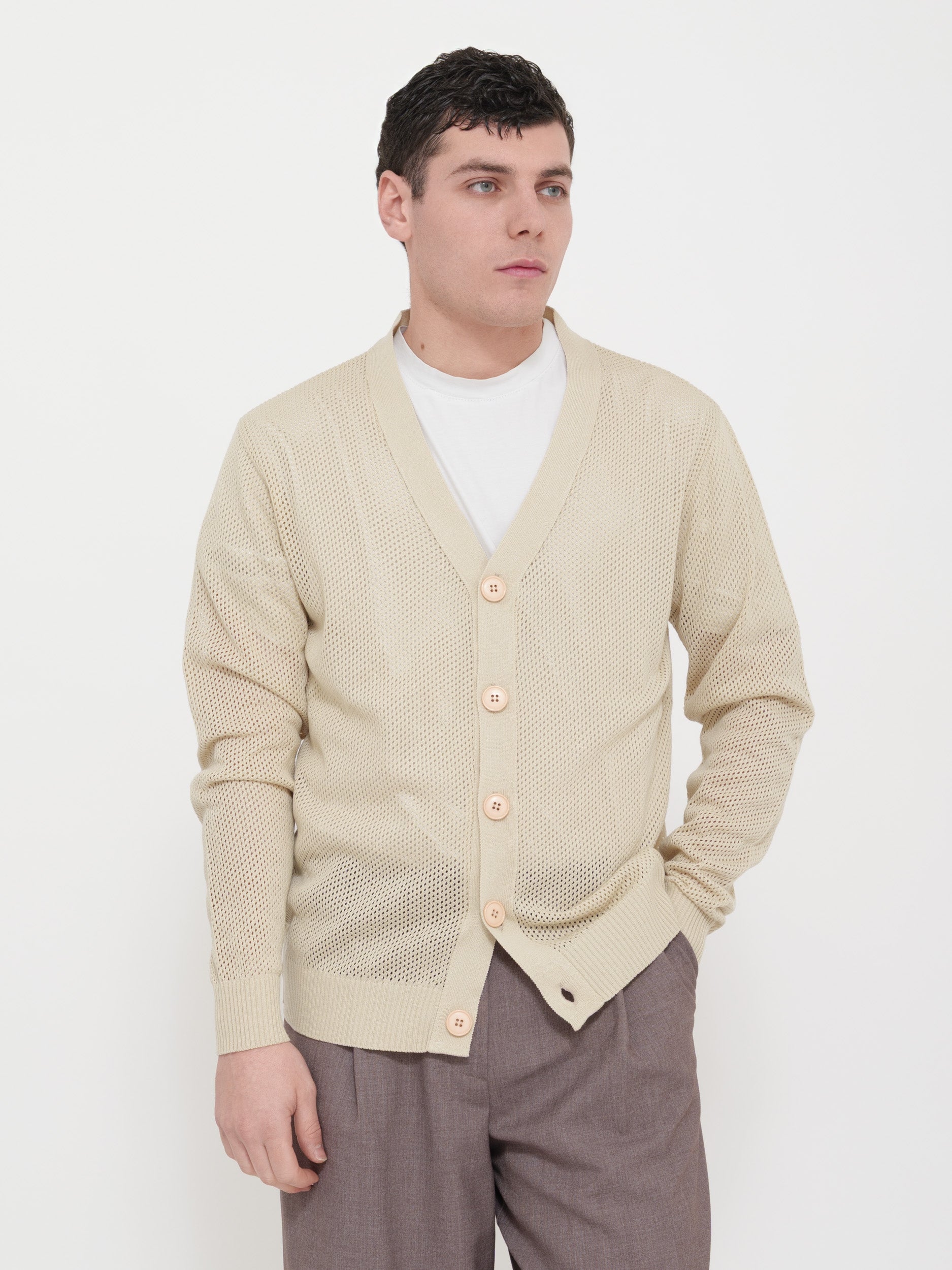 Cardigan traforato victor cool 100% cotone
