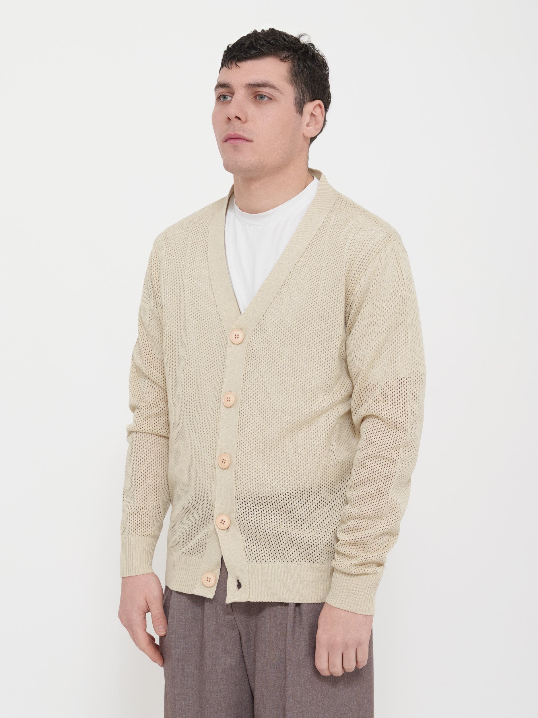 Cardigan traforato victor cool 100% cotone