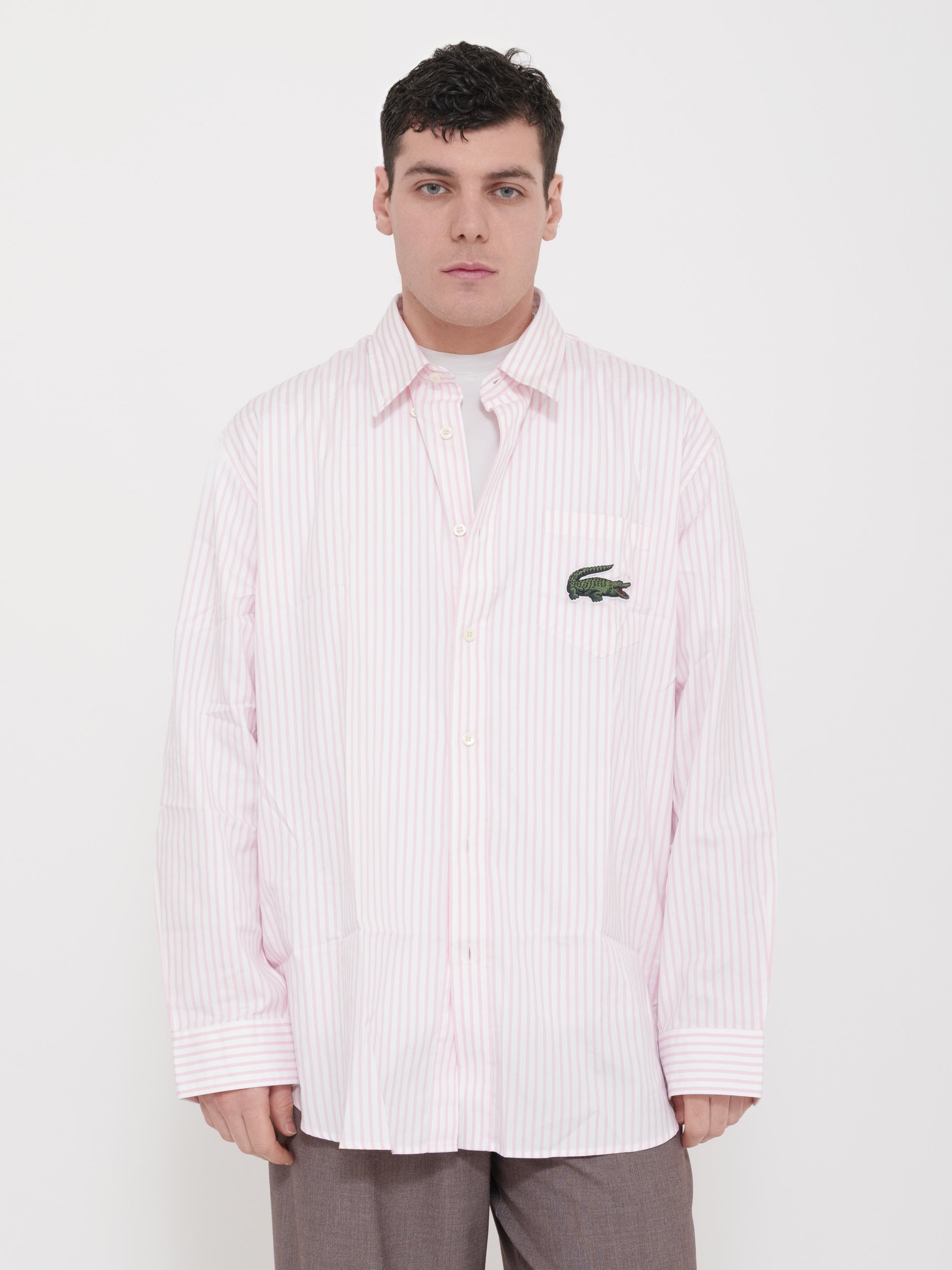 Camicia Lacoste righe rosa