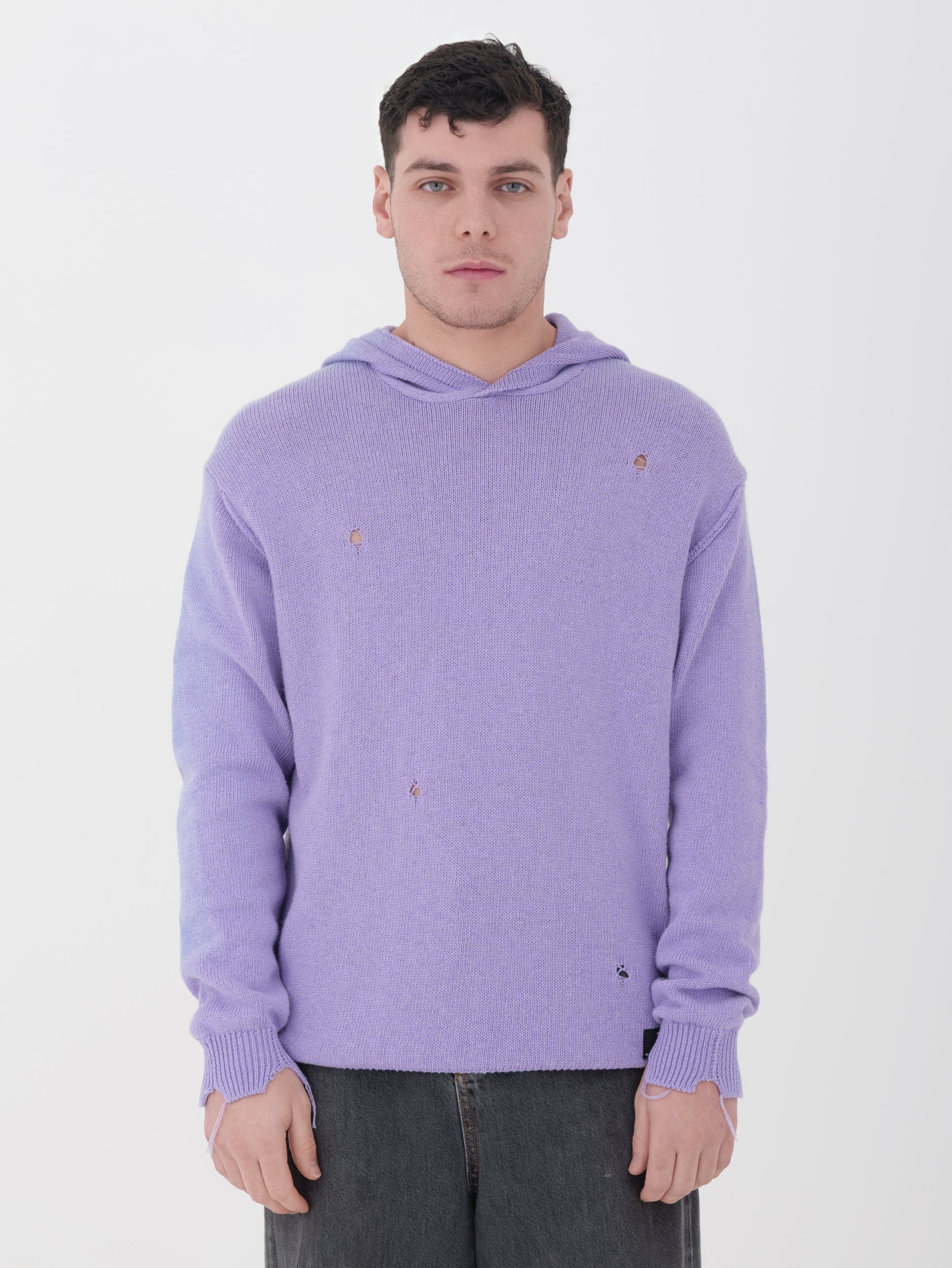 IMPERIAL - pullover con cappuccio lilla con dettagli