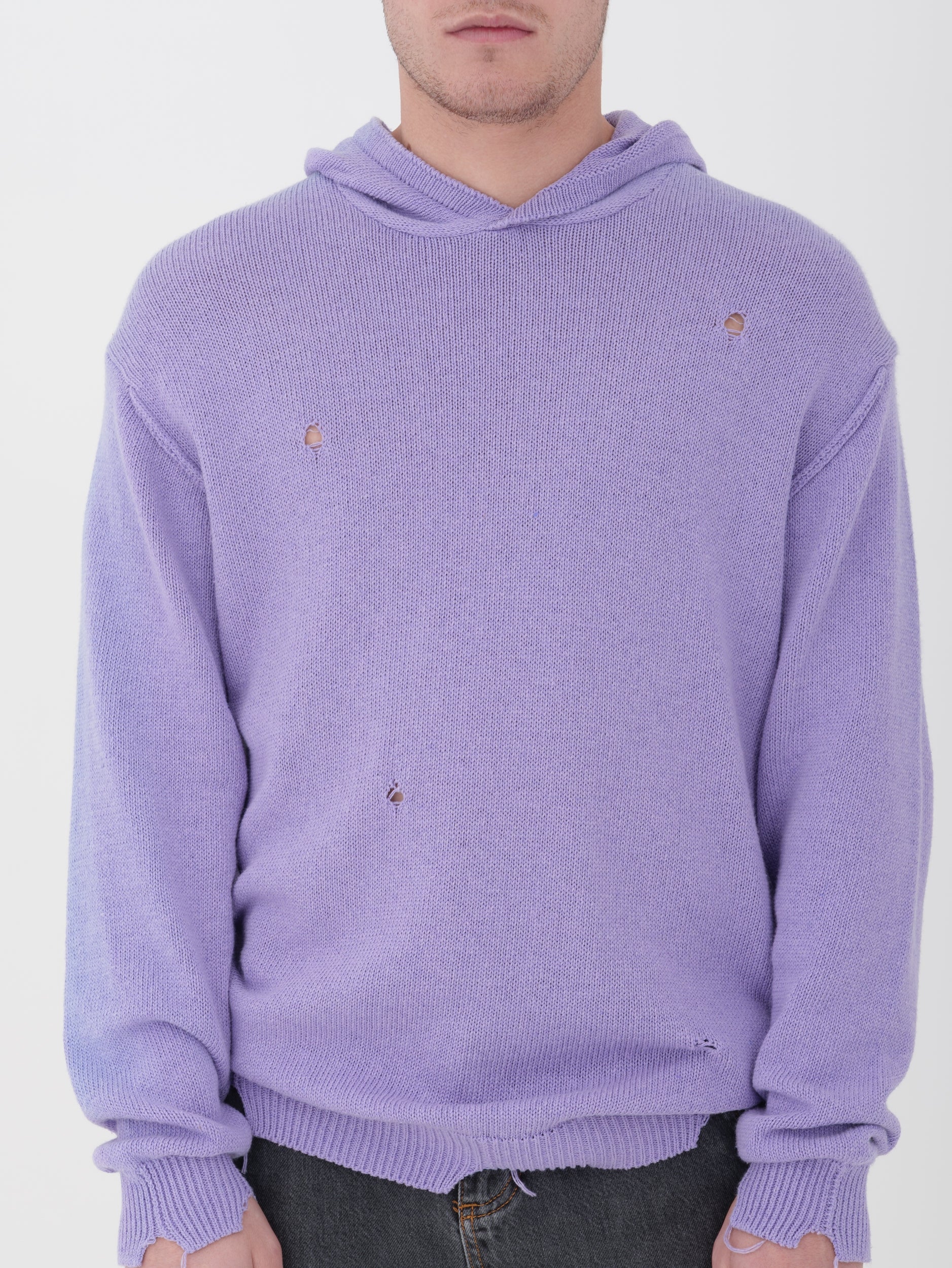 IMPERIAL - pullover con cappuccio lilla con dettagli
