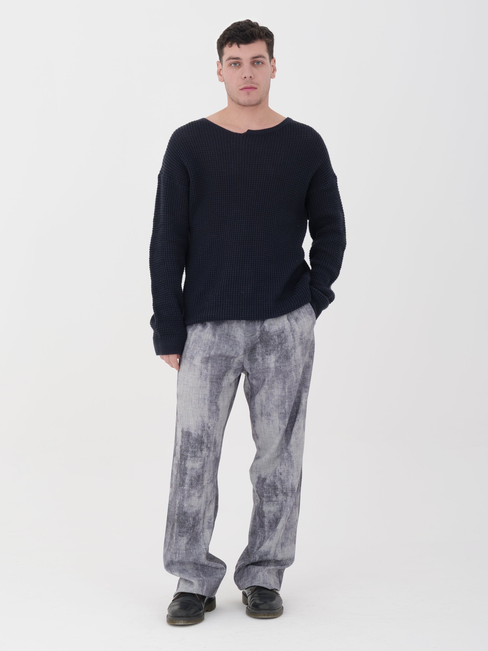 IMPERIAL - pullover scollo dettagliato blue