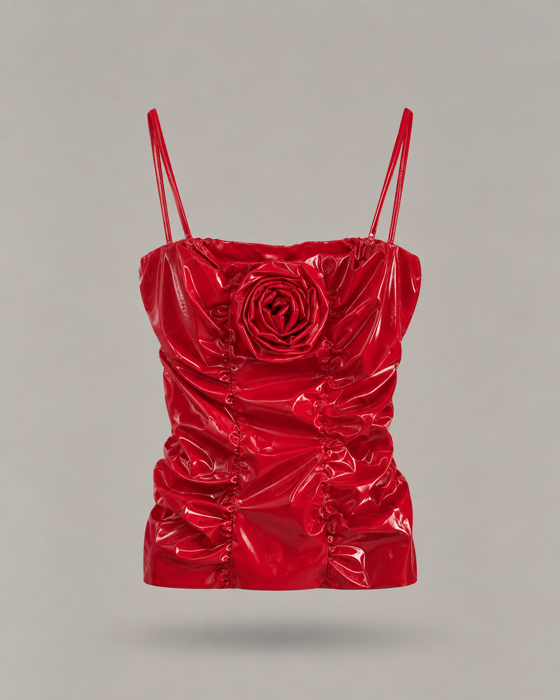 BLUMARINE - corsetto in vernice drappeggiato