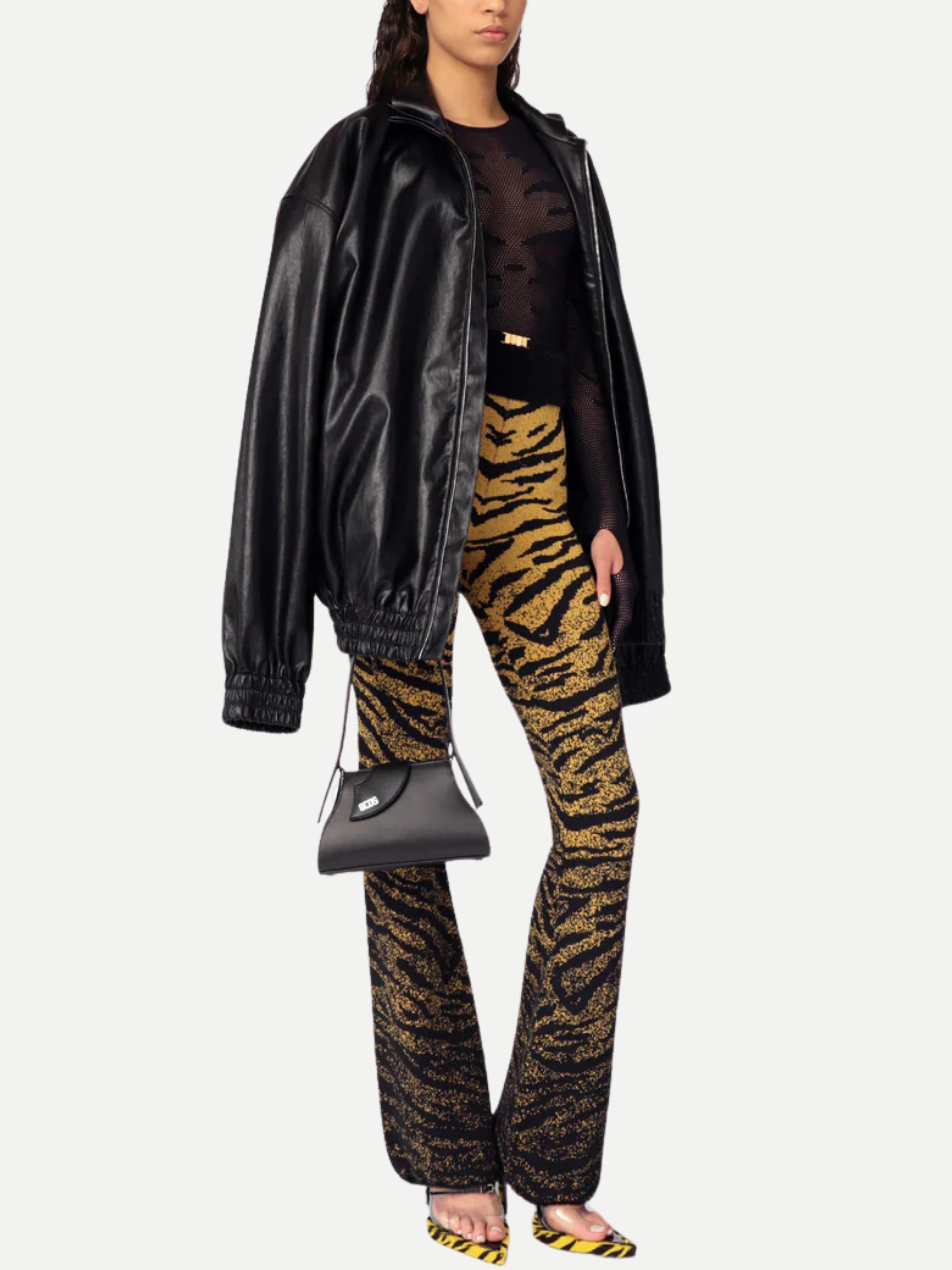 GCDS FAUX LEATHER OVERSIZED JACKET