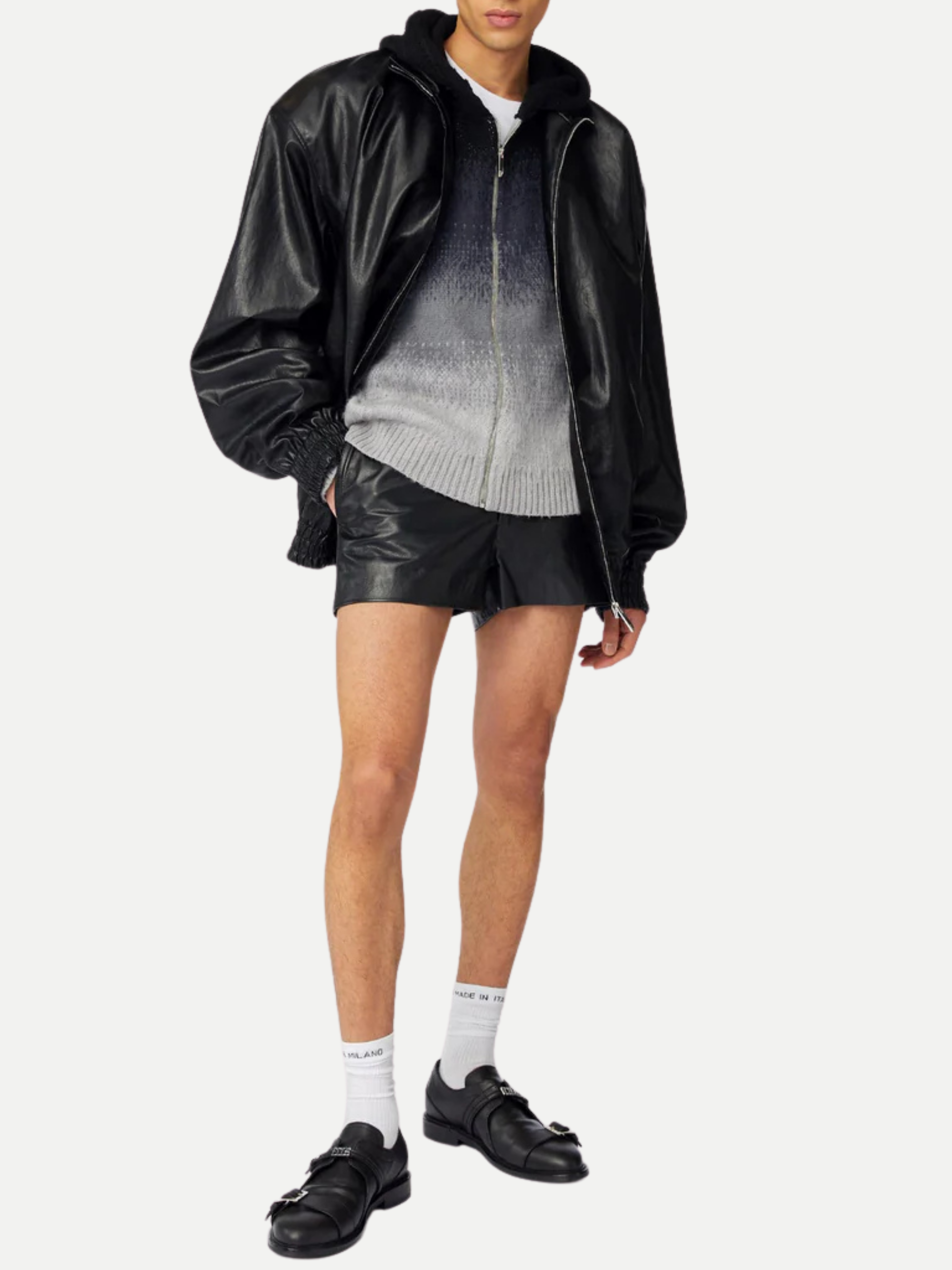 GCDS FAUX LEATHER OVERSIZED JACKET