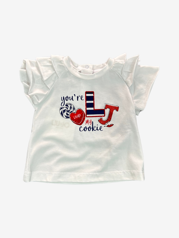 T-SHIRT CON STAMPA BAMBINA BIANCA