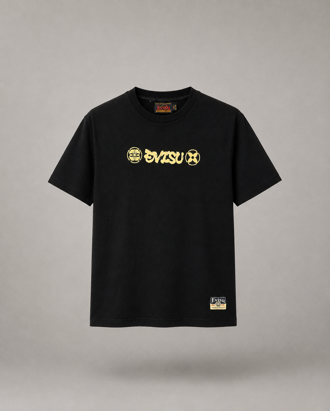 EVISU - t-shirt black stampa retro