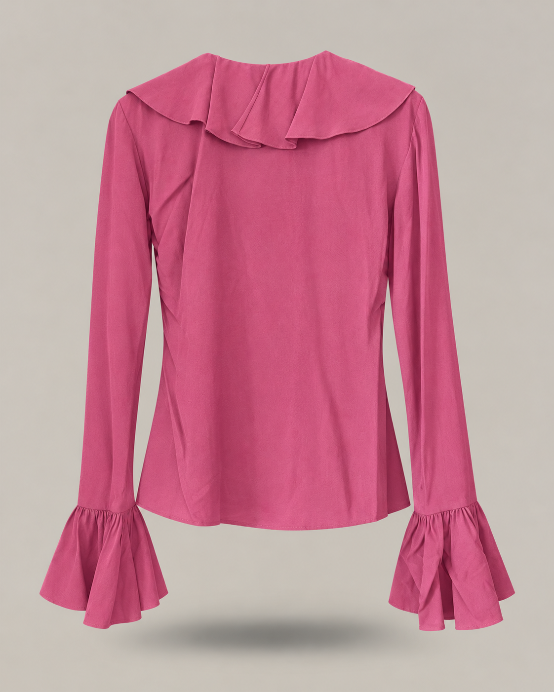 BLUMARINE - camicia rosa con volant