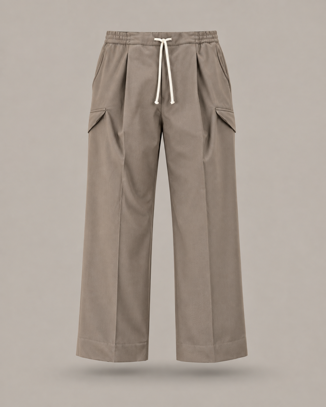STATE OF ORDER - Pantalone cargo tortora con coulisse