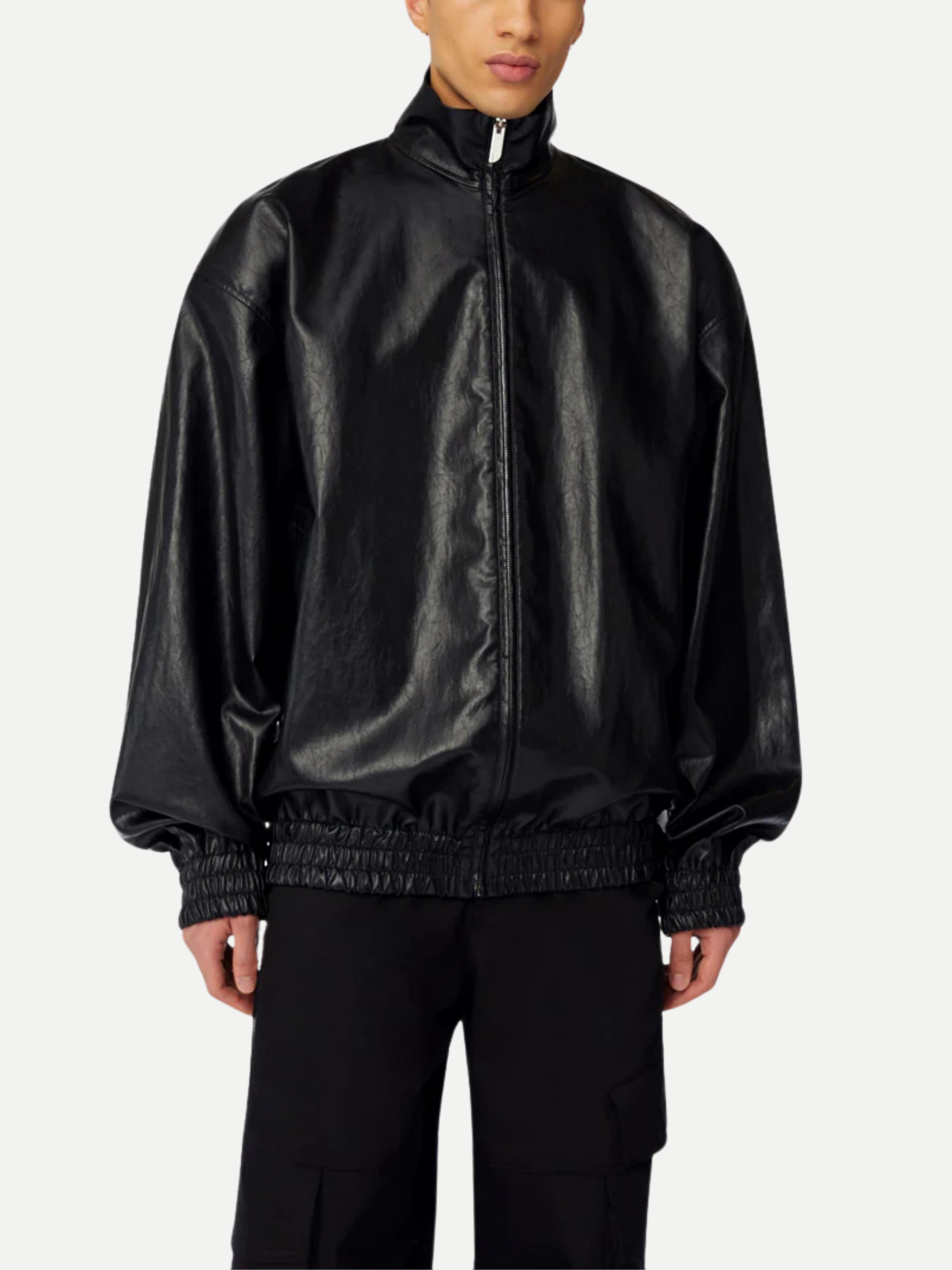 GCDS FAUX LEATHER OVERSIZED JACKET