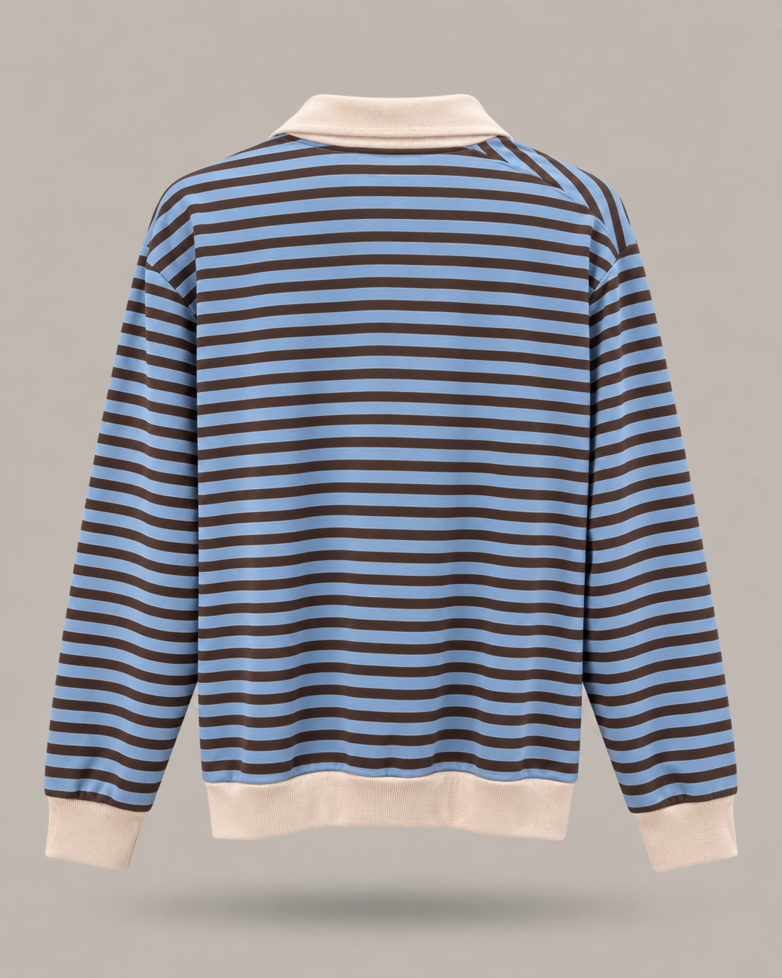 HAVEONE - polo a righe azzurra e marrone