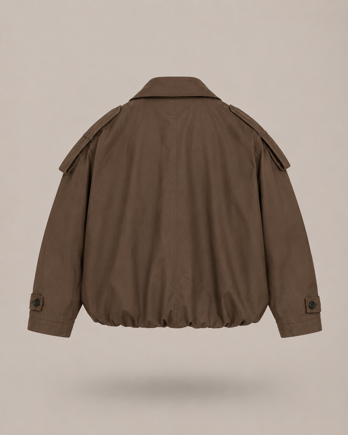 HAVEONE- giacca corta marrone in misto Lyocell e cotone