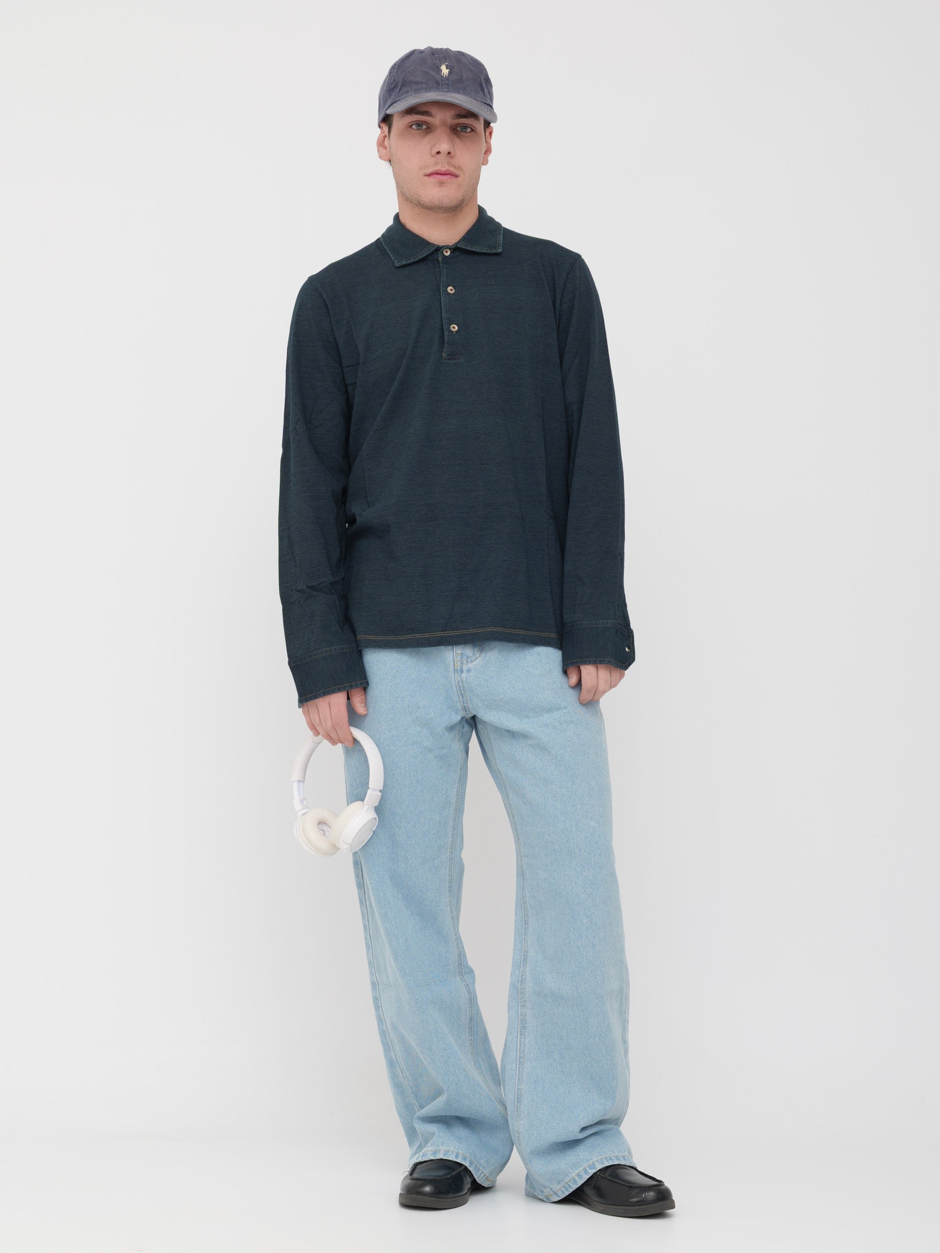 H953 - Polo longsleeve blu