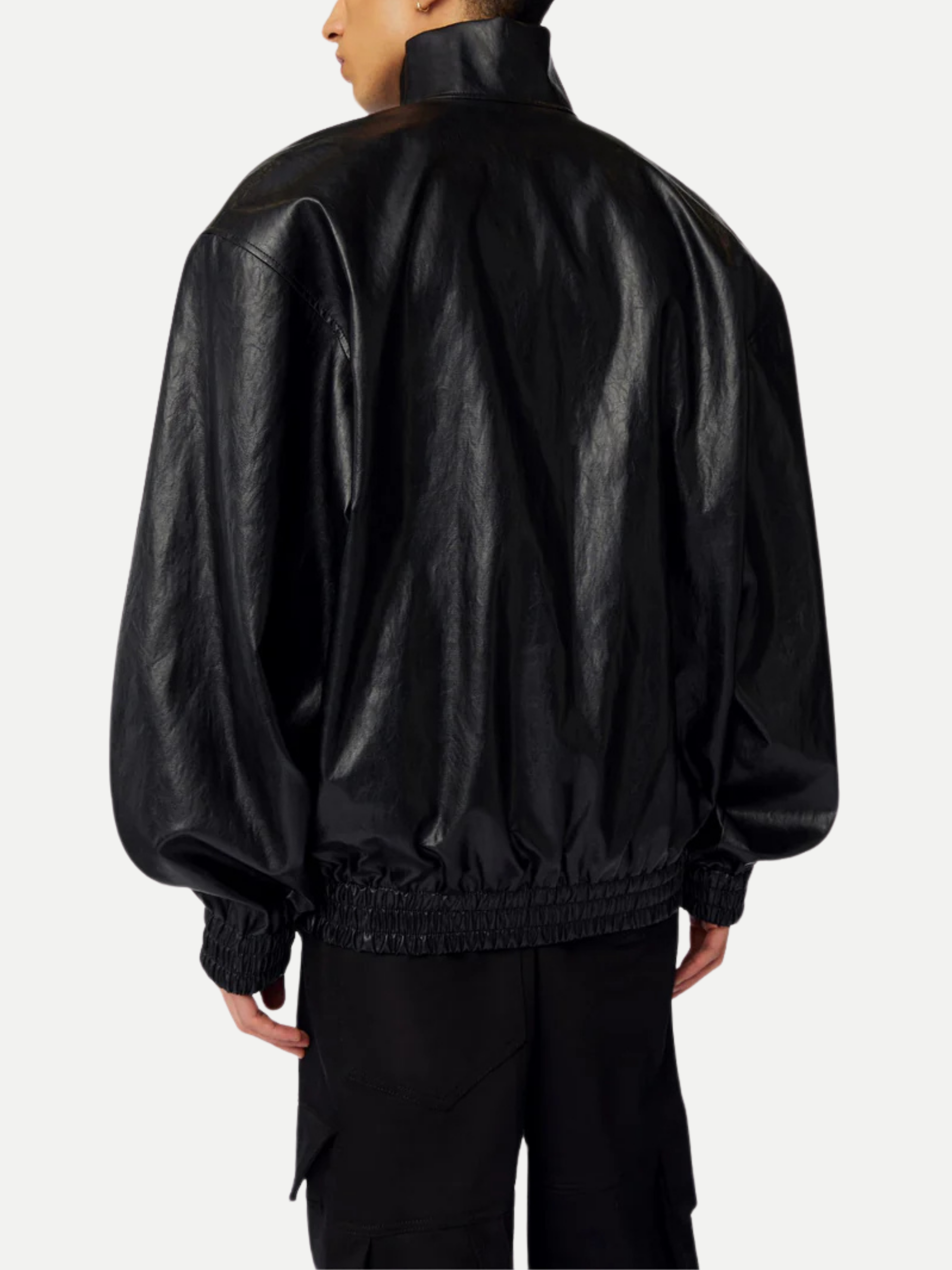 GCDS FAUX LEATHER OVERSIZED JACKET