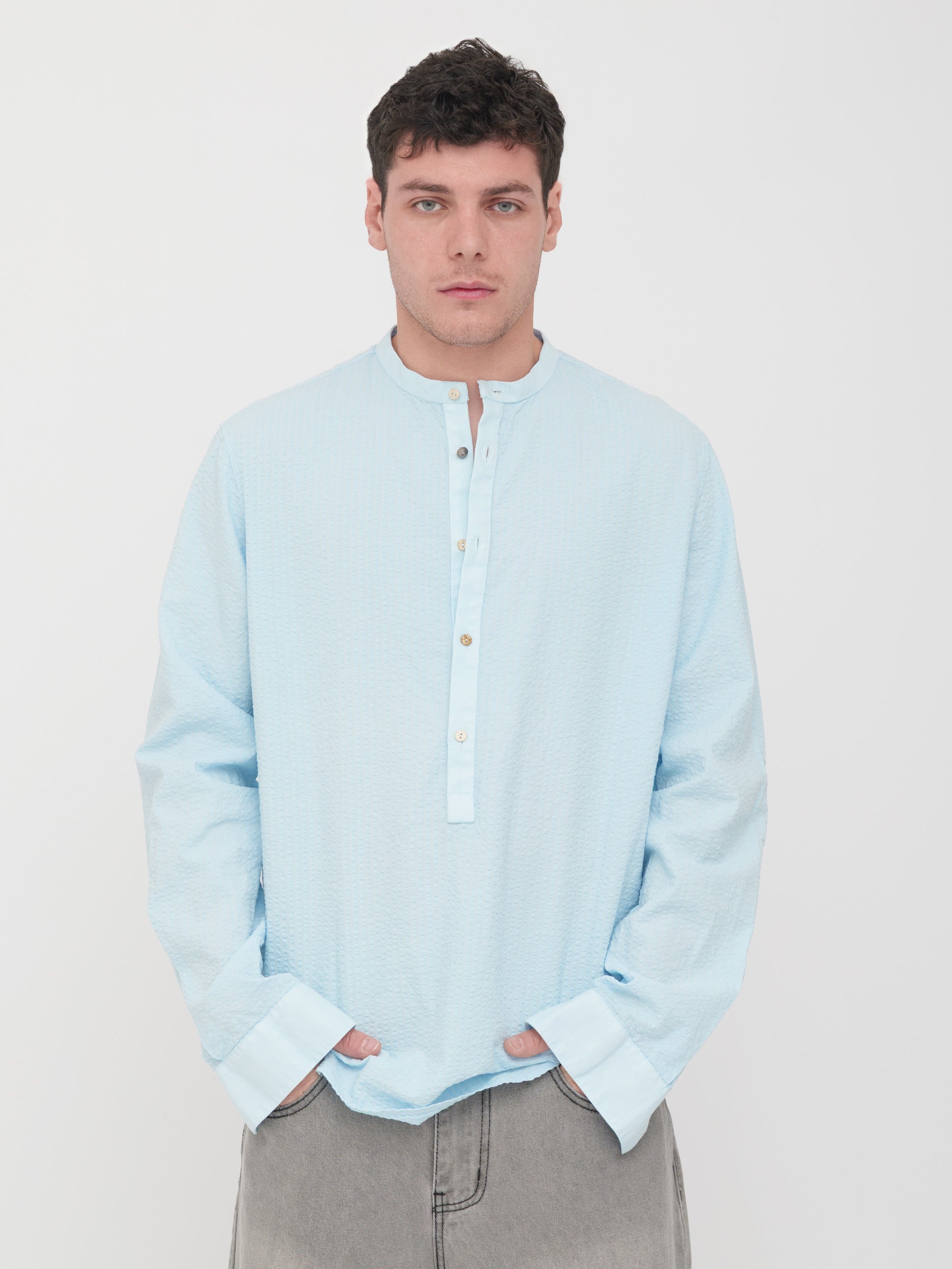 IMPERIAL - camicia azzurra dettagliata
