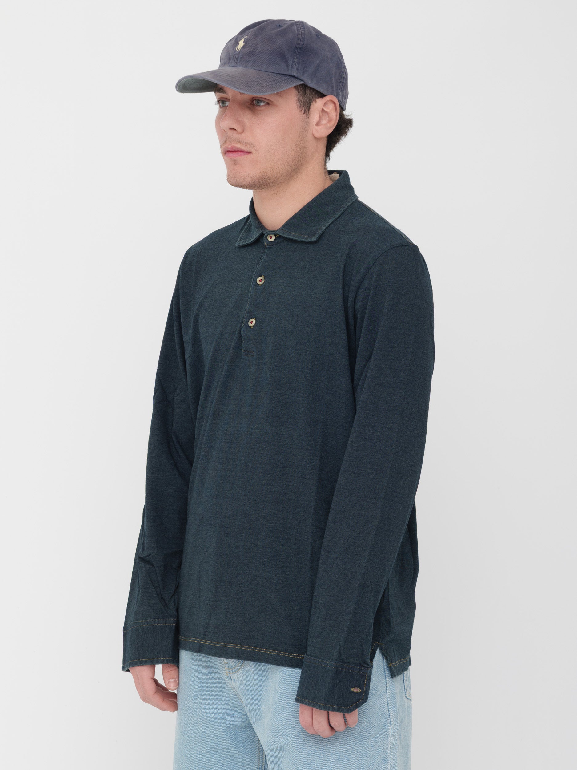 H953 - Polo longsleeve blu