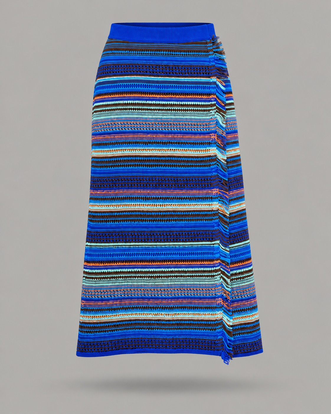 AKEP - Gonna lunga in maglia a righe multicolore portafoglio