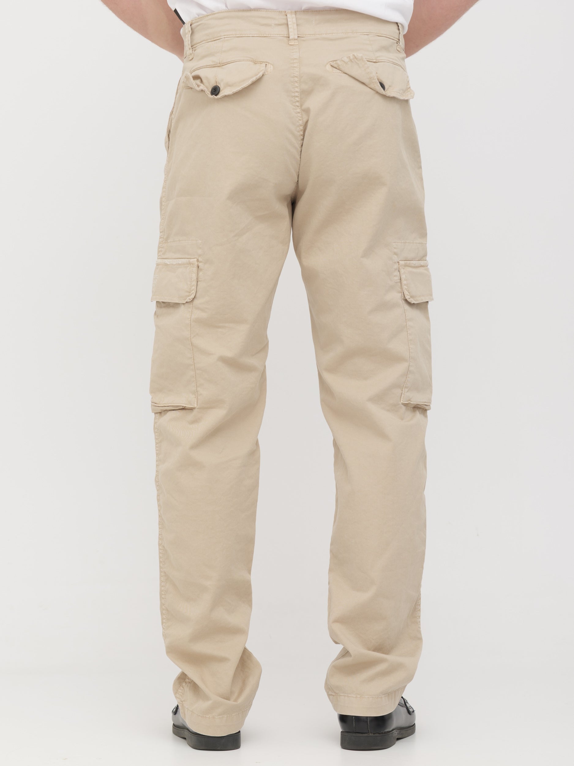 IMPERIAL - pantalone cargo white cream