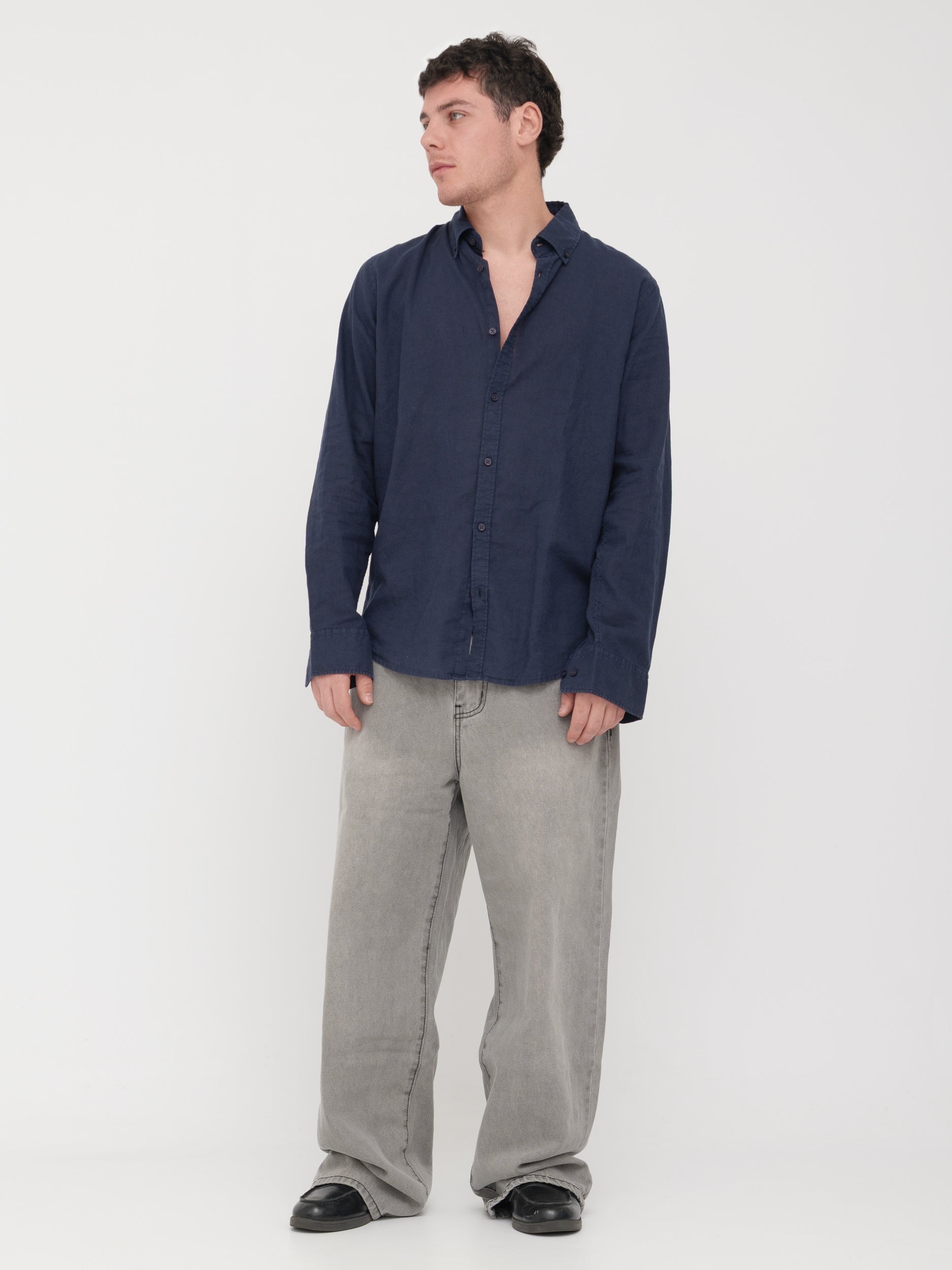 IMPERIAL - camicia di lino blu