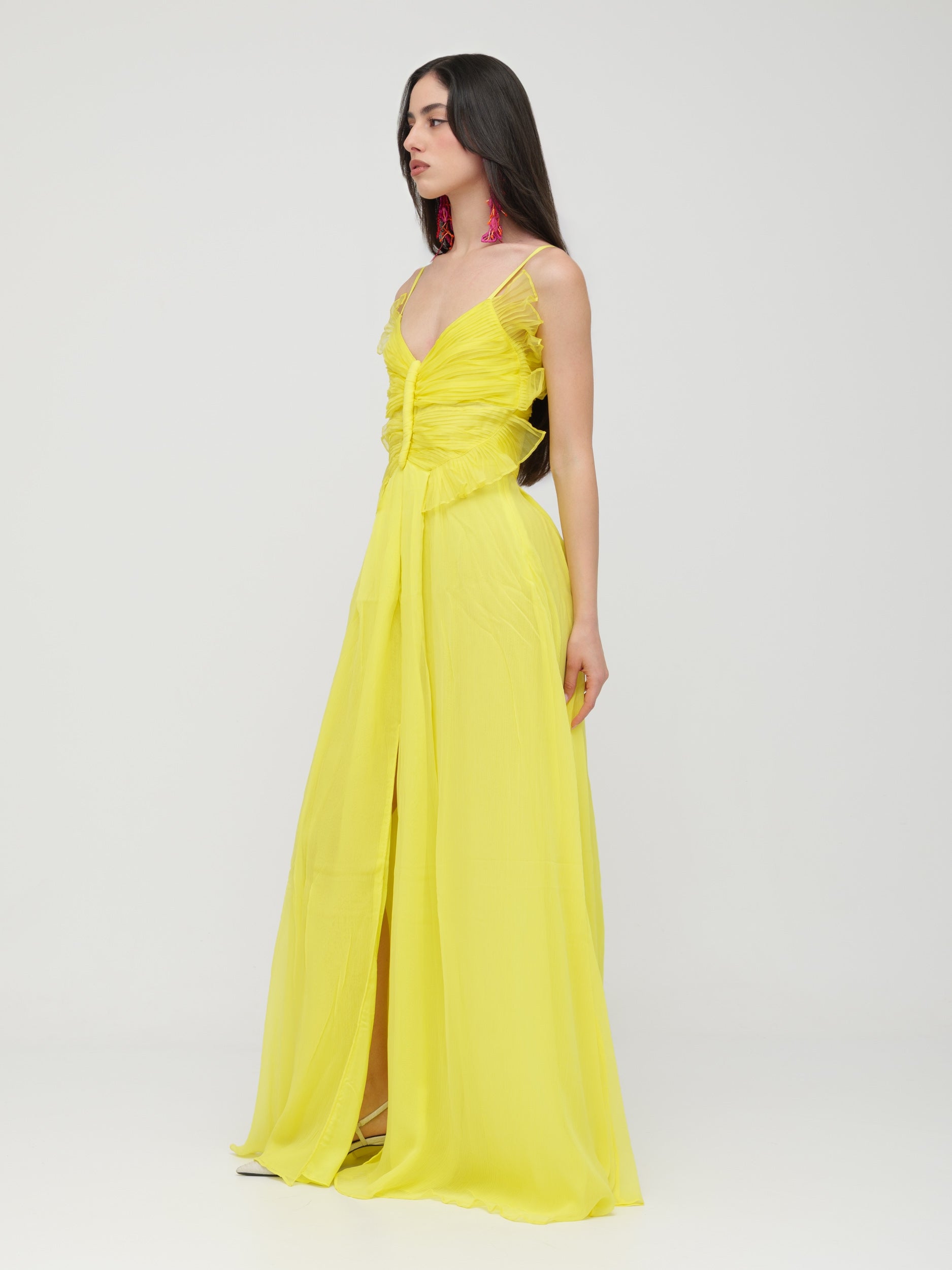 BLUGIRL | BLUMARINE - abito lungo con corpetto costruito a farfalla