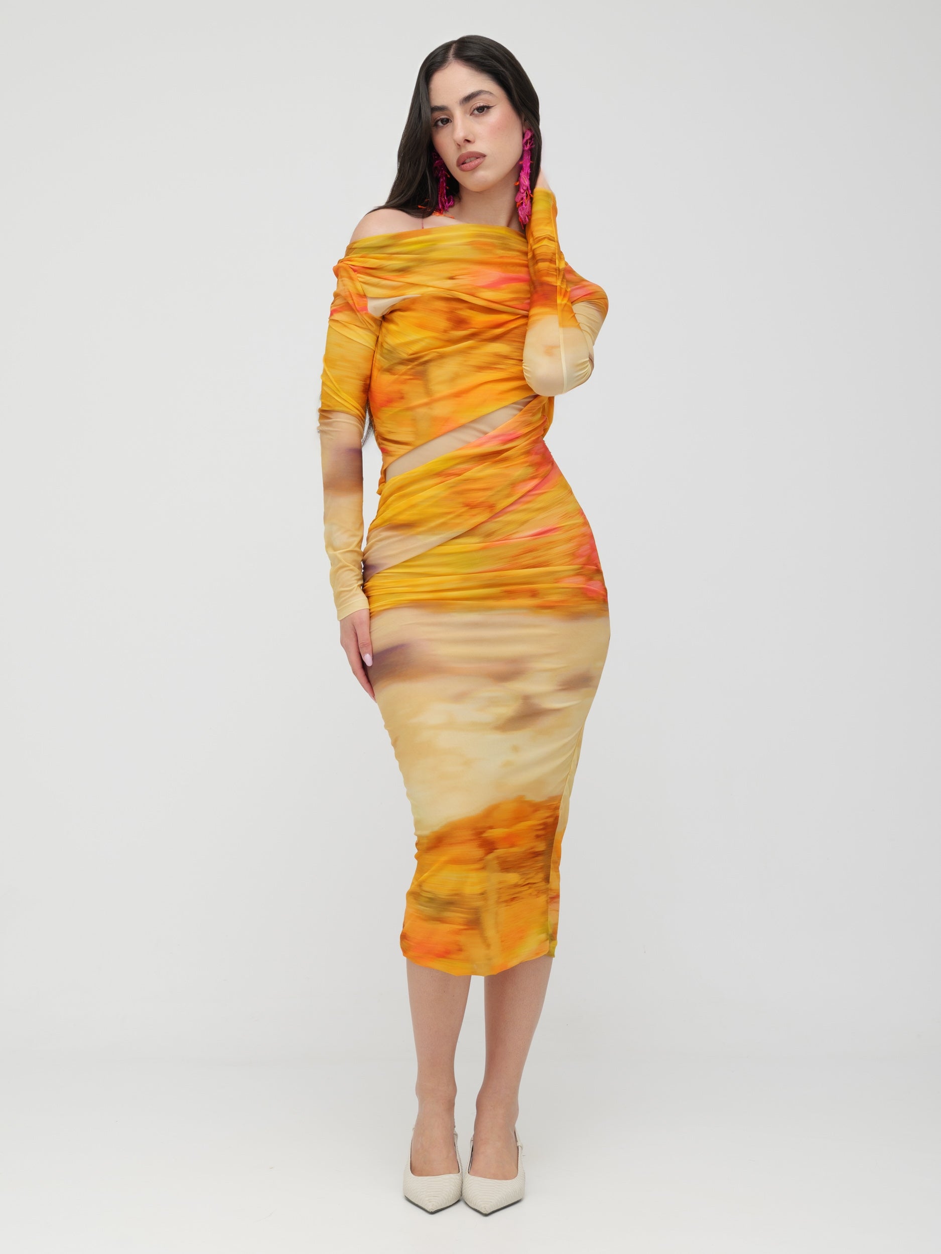 PINKO - abito Midi modello Beggin in jersey