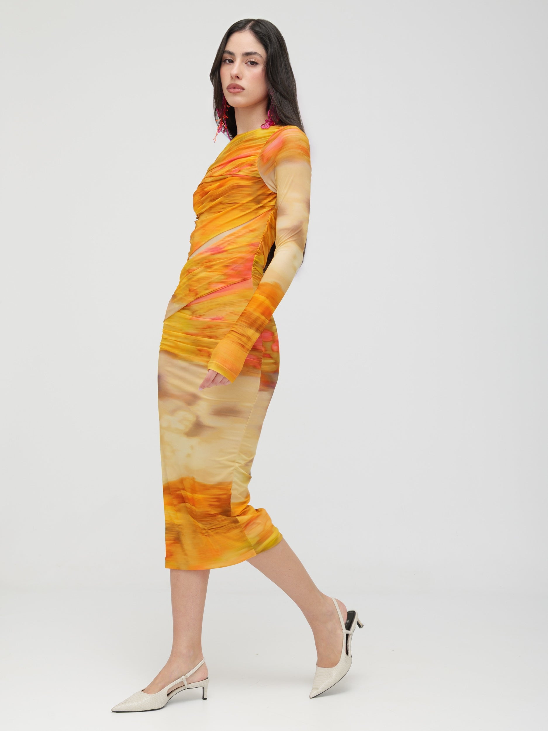 PINKO - abito Midi modello Beggin in jersey