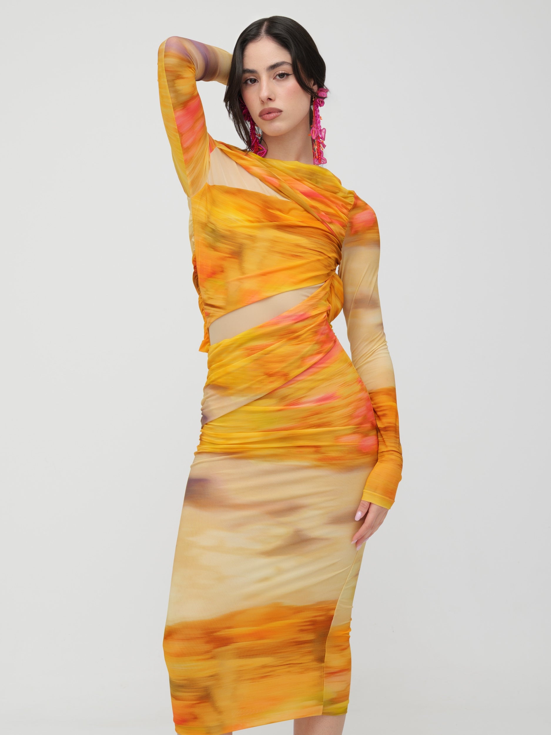 PINKO - abito Midi modello Beggin in jersey